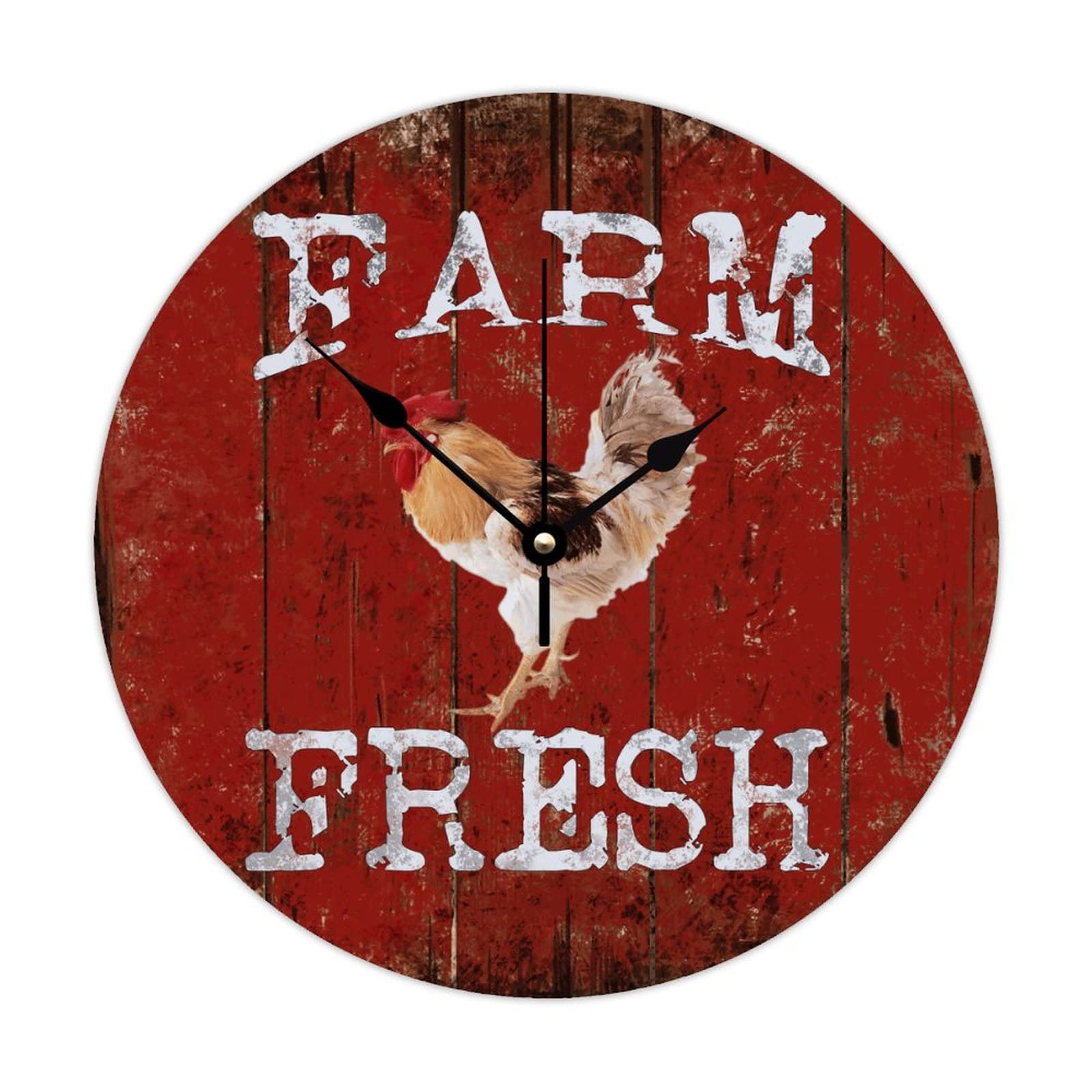 Horloge coq en bois silencieuse 38 cm pour deco cuisine campagne