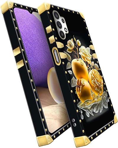 Miniatura 2 de CARLOCA Funda para Samsung Galaxy A32 5G, rosa dorada y fruta de la paz mejora tu estilo con la funda dorada de lujo a prueba de golpes compatible