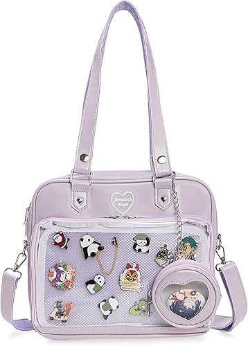 Ita Bag Crossbody Handbags Kawaii Shoulder Purse Square Backpack with Insert Anime Pins Display