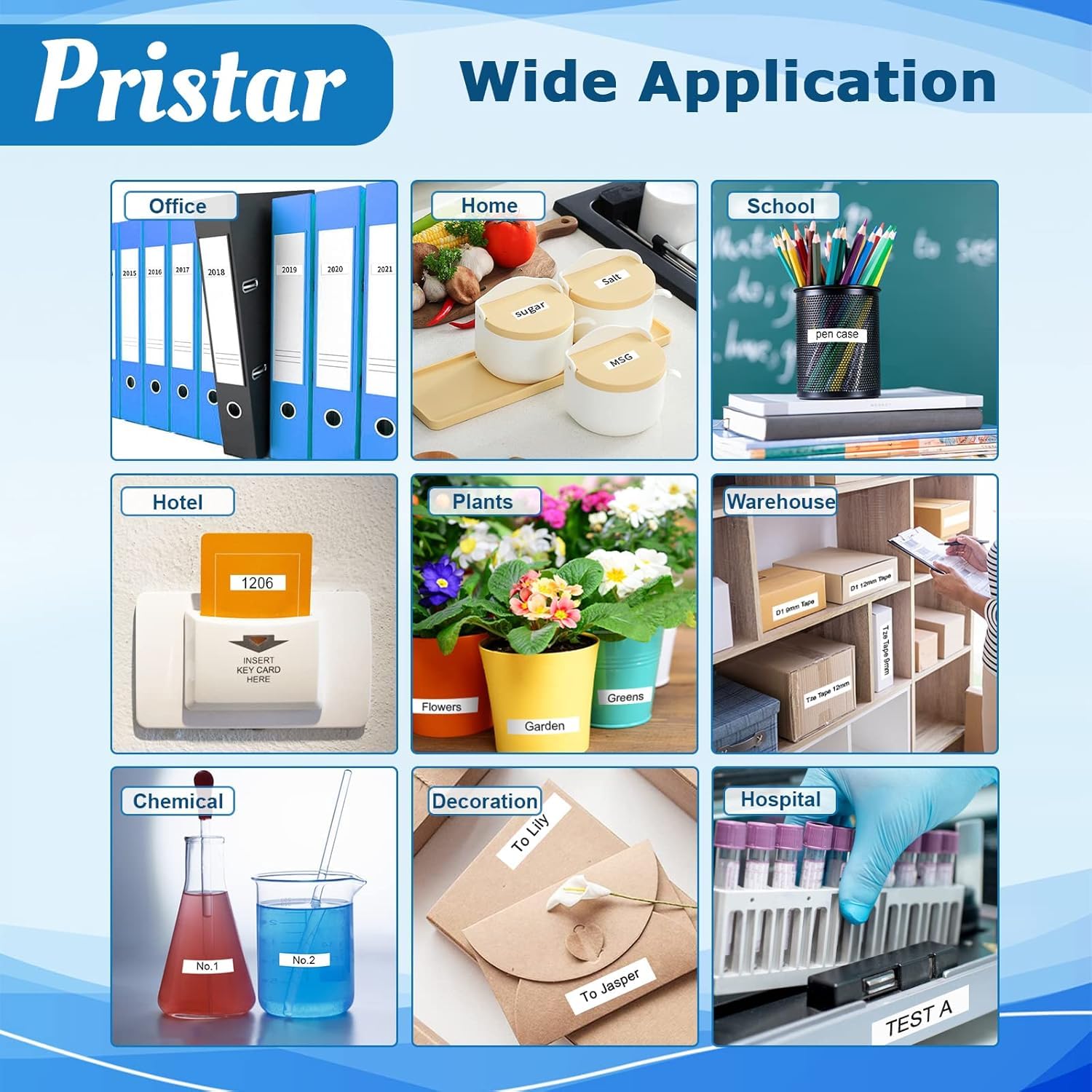 Pristar 20x Compatibile per Brother P-Touch 12mm Nastro per Tze-231 Tze231 Etichette, per Brother P-Touch PT-H100R PT-H105 PT-H100LB PT-H110 H107B D400 PT-D210 PT-E100 D600VP 1000 1010 H105 H100LB