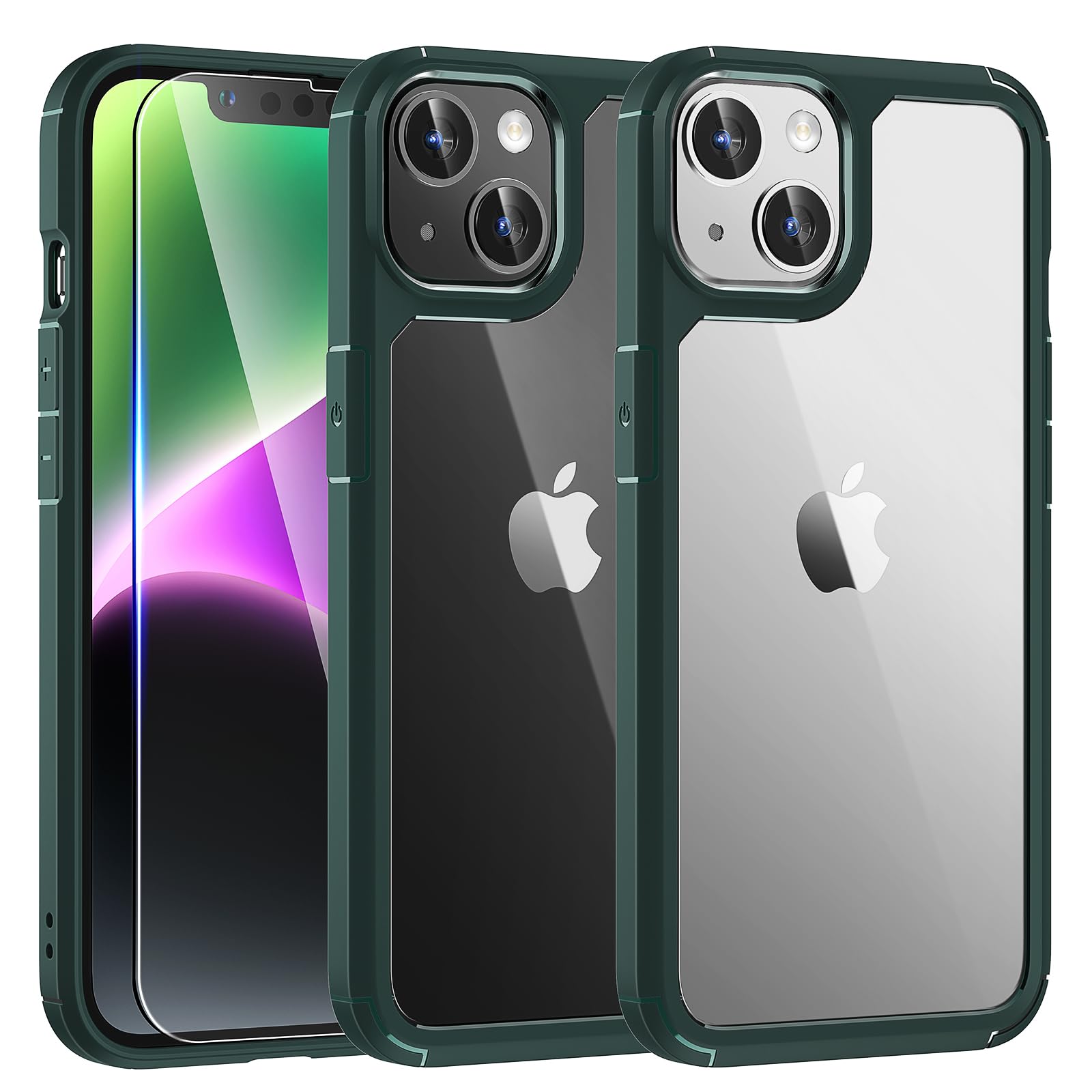 TAURI Funda para iPhone 13/iPhone 14, Compatible con MagSafe [No amarillea] con Vidrio Templado, Carcasa Nueva para iPhone 13/iPhone 14,Funda Ultra Fina antichoque - Transparente — view 188
