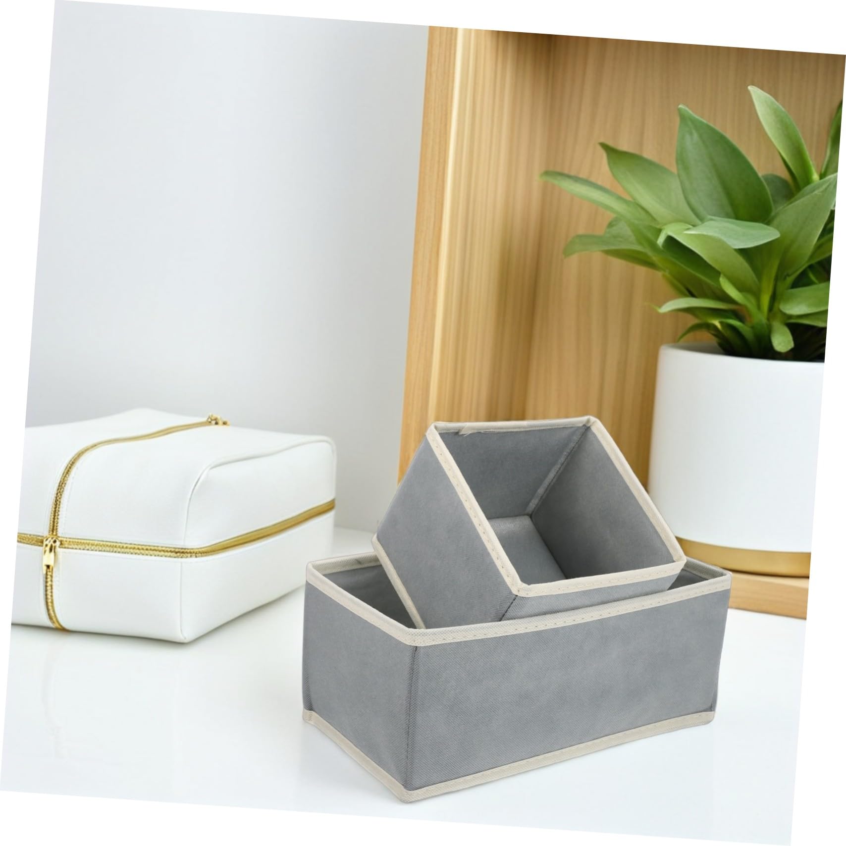 Cabilock 12piezas Cajas de Almacenamiento Plegables para Armario Organizador de Contenedores de Tela para Ropa Interior y Lencería para Dormitorio