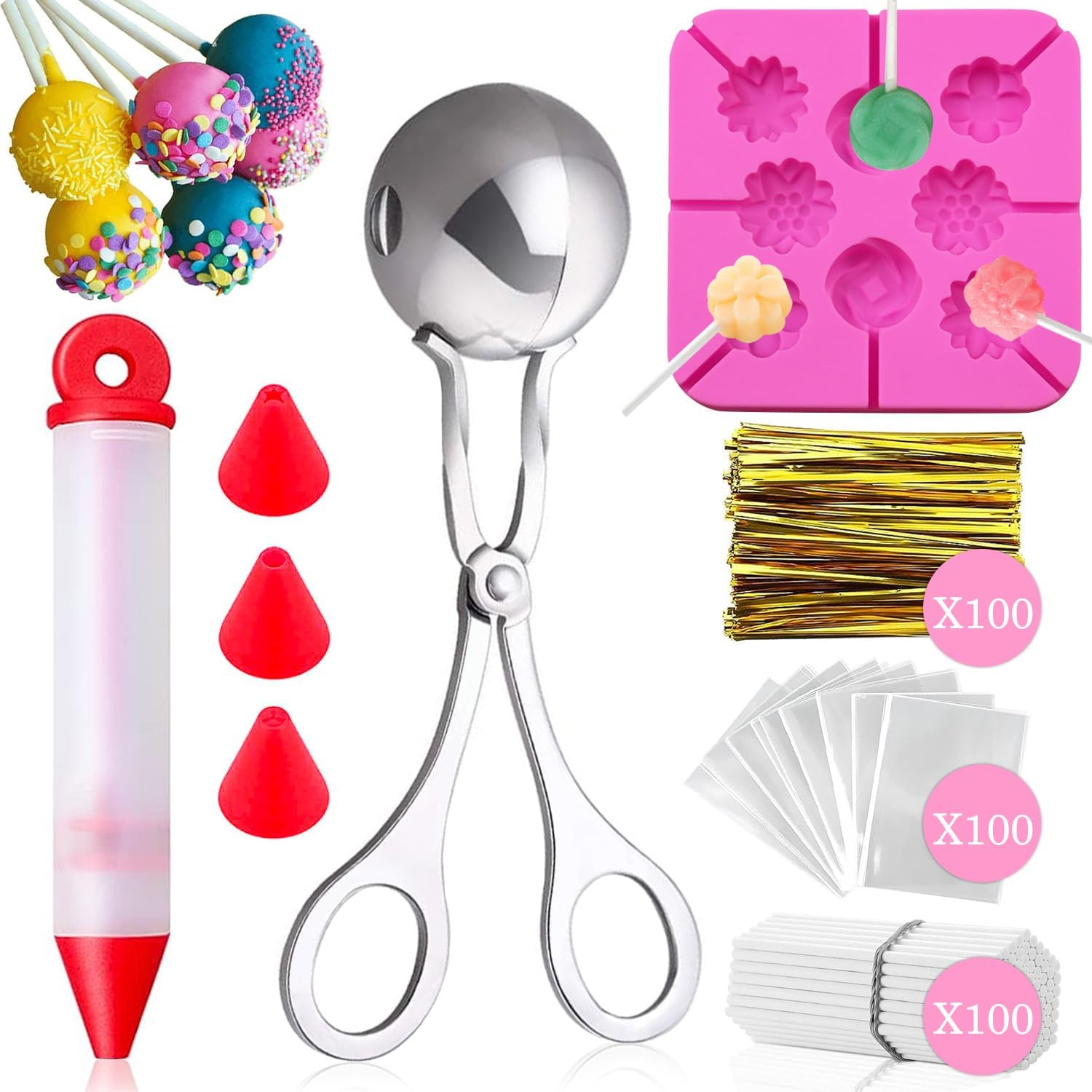 303 Pcs Cake Pop Maker kit Including Cake Pop Sticks and