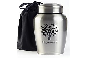 Delicate and Dignified Silver Urn for the Cherished Memory of Your Beloved Mother