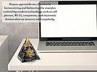 Vista 21 de Amazing Gemstone Organite Orgone Pyramid Extra Large 95MM - Orgone Energy Pyramid with Evil Eye, Hematite, Tiger Eye,Black Obsidian Crystals&Healing