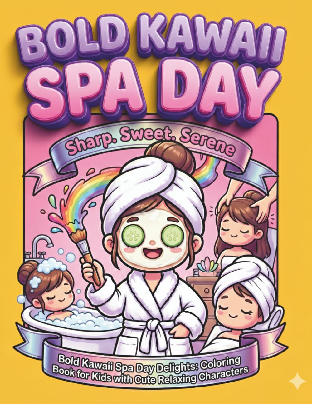Bold Kawaii Spa Day Delights: Coloring Book for Kids with Cute Relaxing Characters and Fun Beauty Scenes