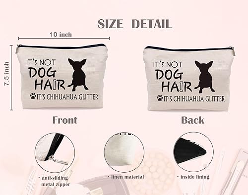 Miniatura 7 de Bolsa de maquillaje con texto en inglés "It's Not Dog Hair", divertida bolsa de maquillaje para amantes de los perros, mujeres y niñas, regalos para