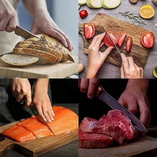 Miniatura 6 de Juego de cuchillos de cocina de 7 piezas, cuchillos de chef japoneses profesionales con acero inoxidable de alto carbono, juego de cuchillos