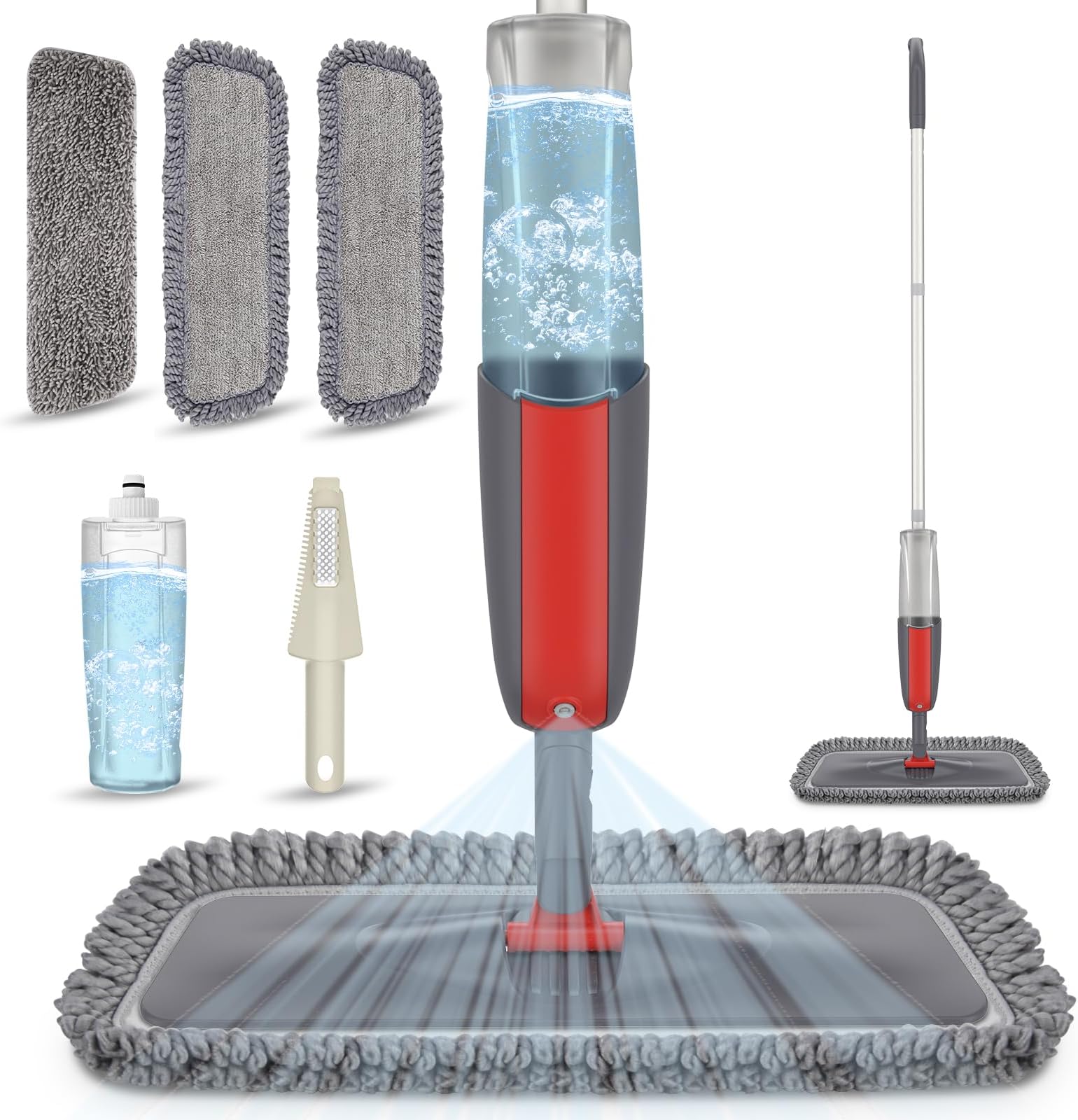 Spray Mops for Cleaning Floors - MEXERRIS Floor Flat Mop with 3 Washable Reusable Pads &1 Refillable Bottle - Wet Mop Dust Dry Mops For Hardwood Laminate Vinyl Tile Ceramic Floors Cleaning