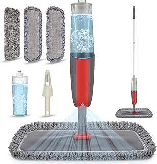 Spray Mops for Cleaning Floors - MEXERRIS Floor Flat Mop with 3 Washable Reusable Pads &1 Refillable Bottle - Wet Mop Dust Dry Mops For Hardwood Laminate Vinyl Tile Ceramic Floors Cleaning
