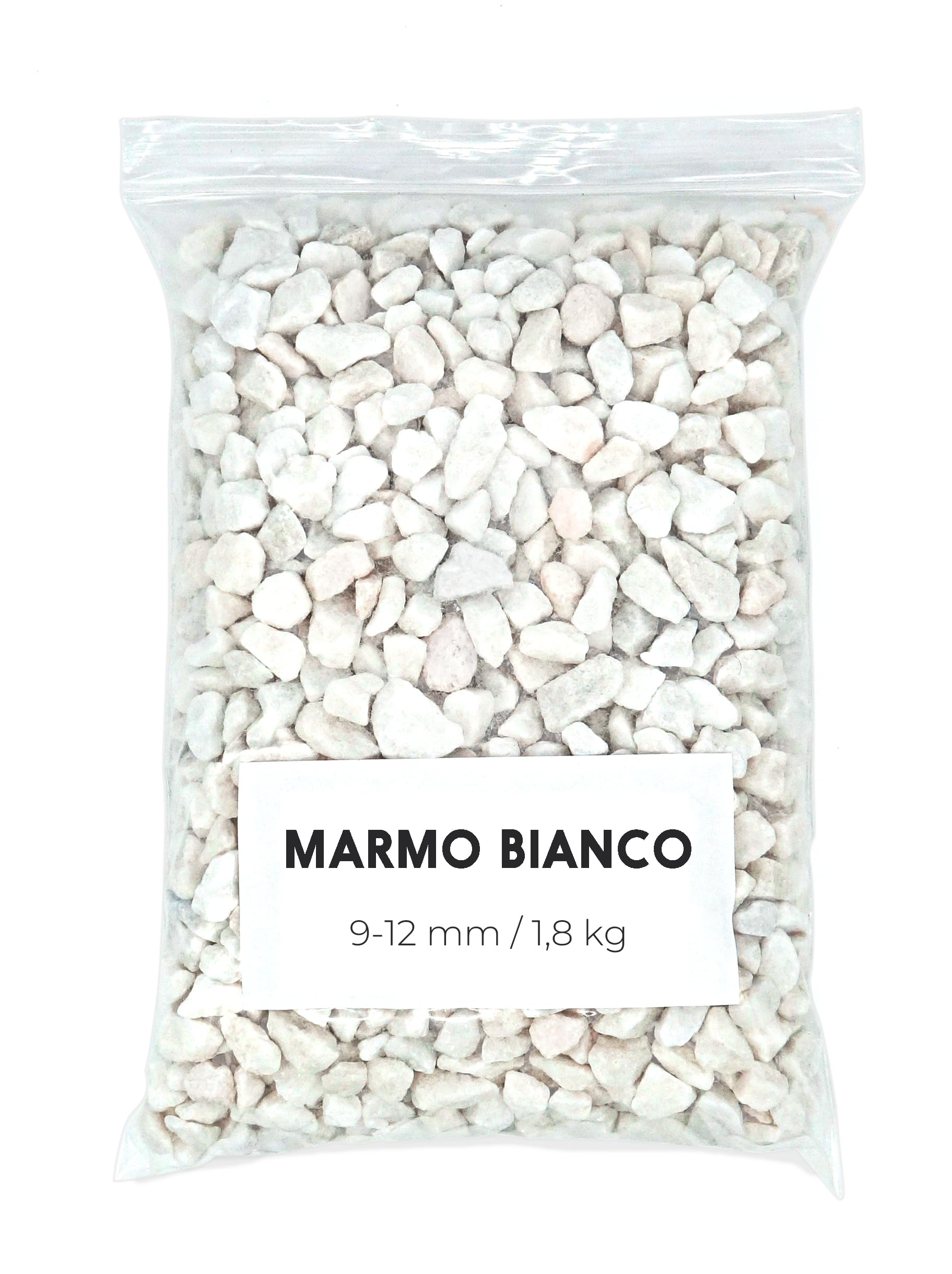Ghiaia Bianco 1,8 kg - Ghiaia per Acquario - Sassolini Decorativi 9-12 mm