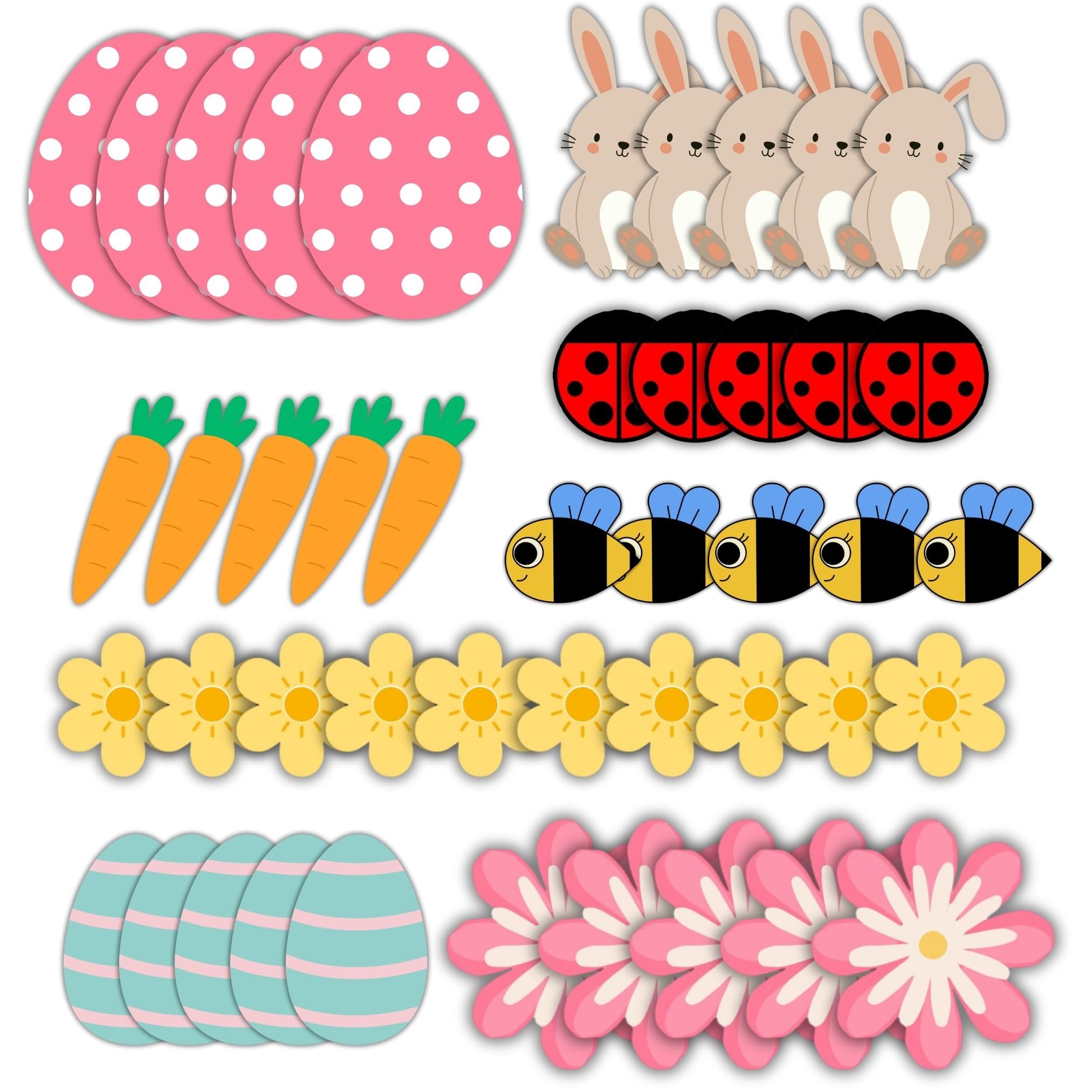 AKH® Easter Foam Stickers for Crafts | Pack of 45 | Easter Bonnet Decorations, DIY Kids Craft Sticker, Egg & Bunny Stickers for Cards, Party Favours Colourful | Peel & Stick