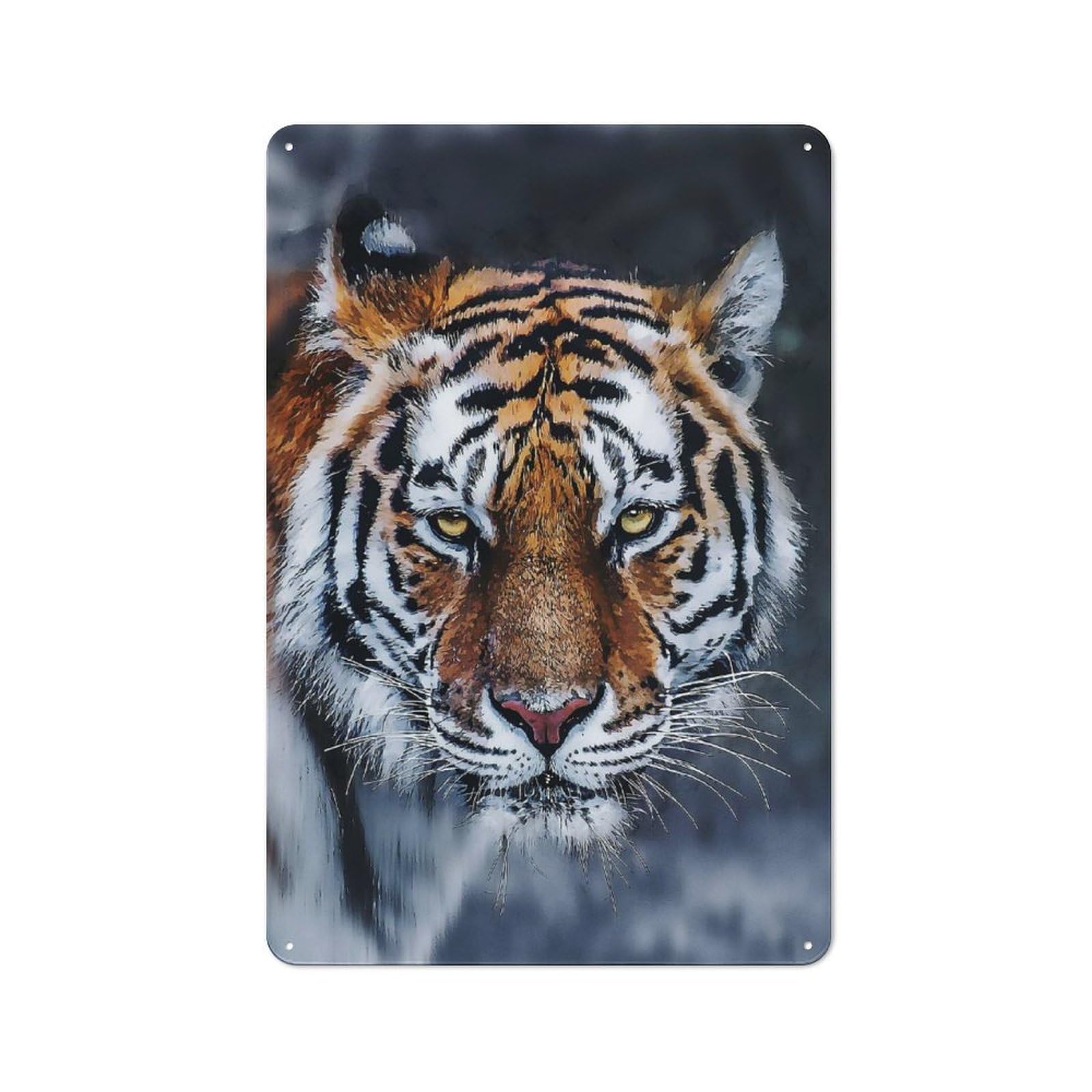 Junmoney Style-10 Retro Metal Wall Sign 30X20cm Featuring Wild Tiger For Pub Or Café, For Garage, Workshop And Man Cave Decoration