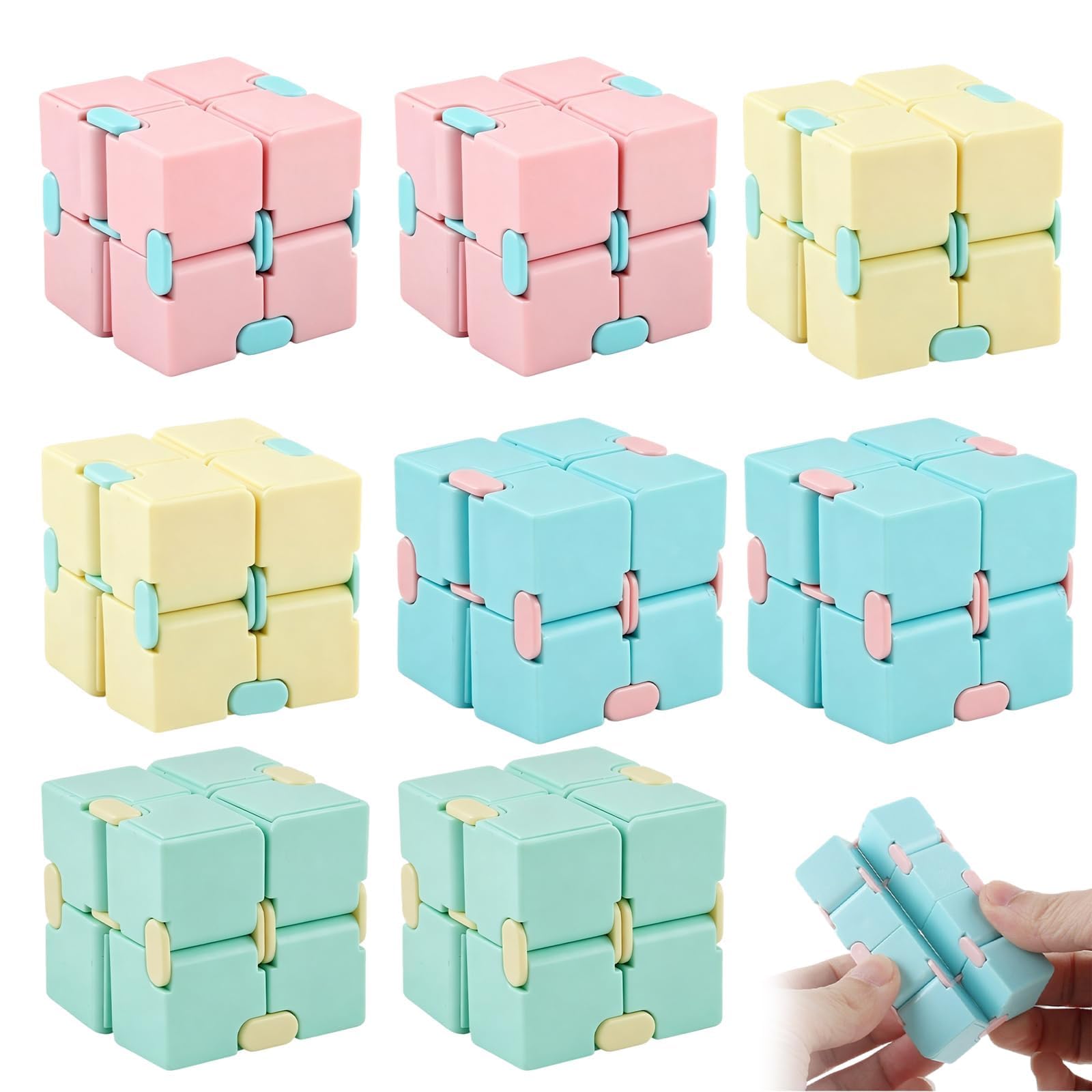 8 Pcs Infinity Cube Fidget Toy, Stress Relief Fidget Toys for Adults