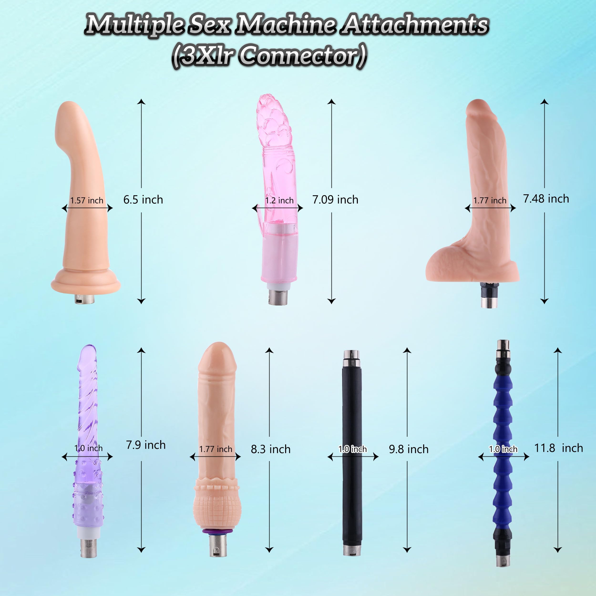Sex Machine Dildo Machine for Women,Fuck Machine with Powerful Suction Cups,Thrusting Machine with 3Xlr Connector,Thrusting Machine with 8 Attachments Sex Toys: Flesh Accessories