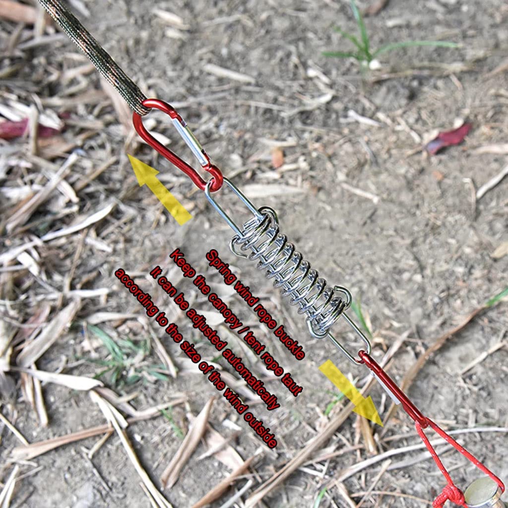 ZACUDA Kit Tendeur Ressort Tente 4PCS - Mousquetons Et Crochets Camping - Fixation Robuste