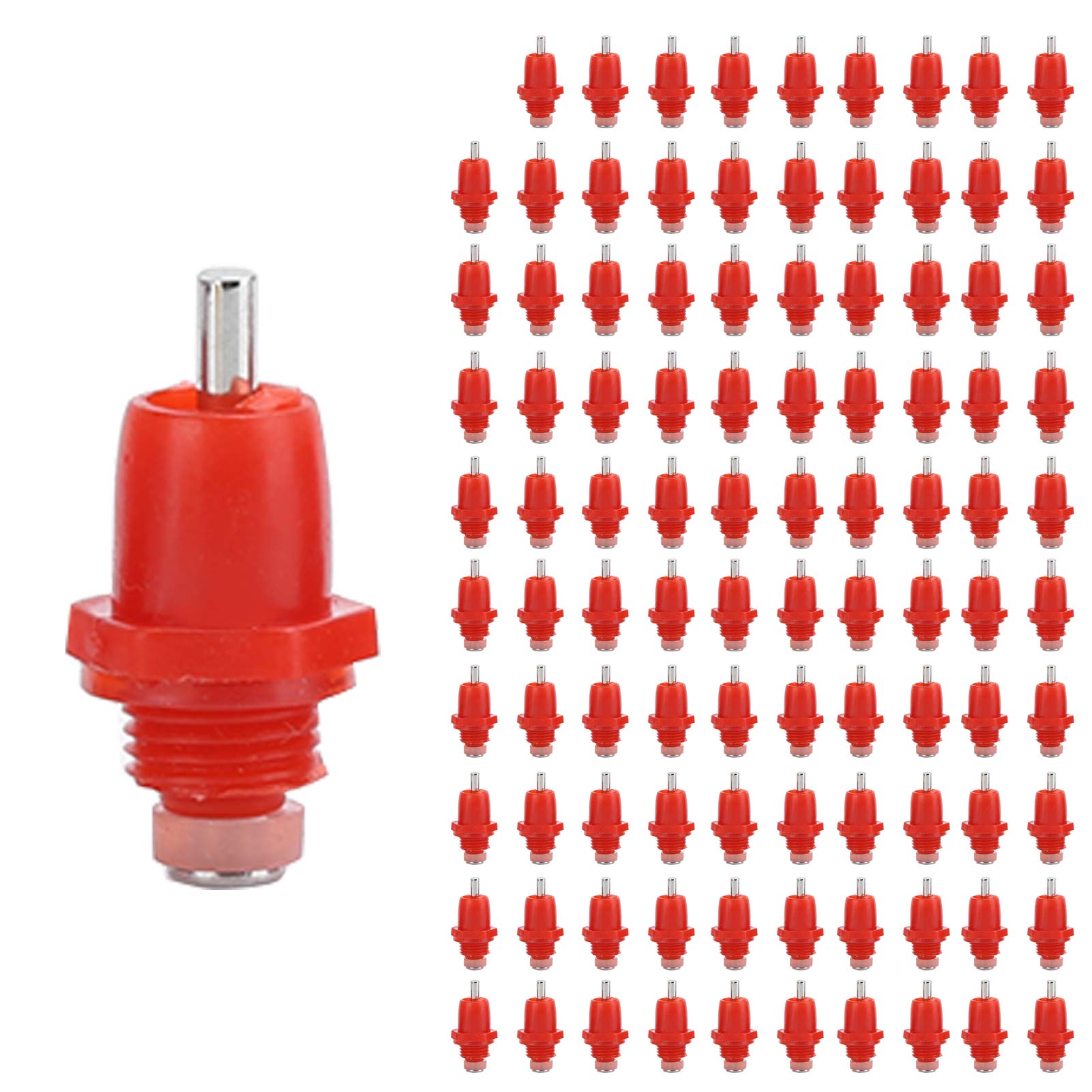 MUNEFE 100Pcs Poultry Water Nipple Drinker, Automatic Chicken Water Nipple Drinker, Poultry Screw Style Nipple for Improved Water Efficiency for Poultry Hydration