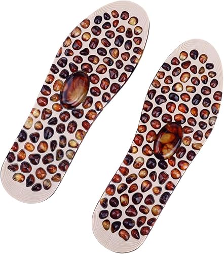 Healifty Plantillas de masaje de pies con forma de adoquín de goma, cómodas plantillas para zapatos para hombres, ideales para uso diario, relajación