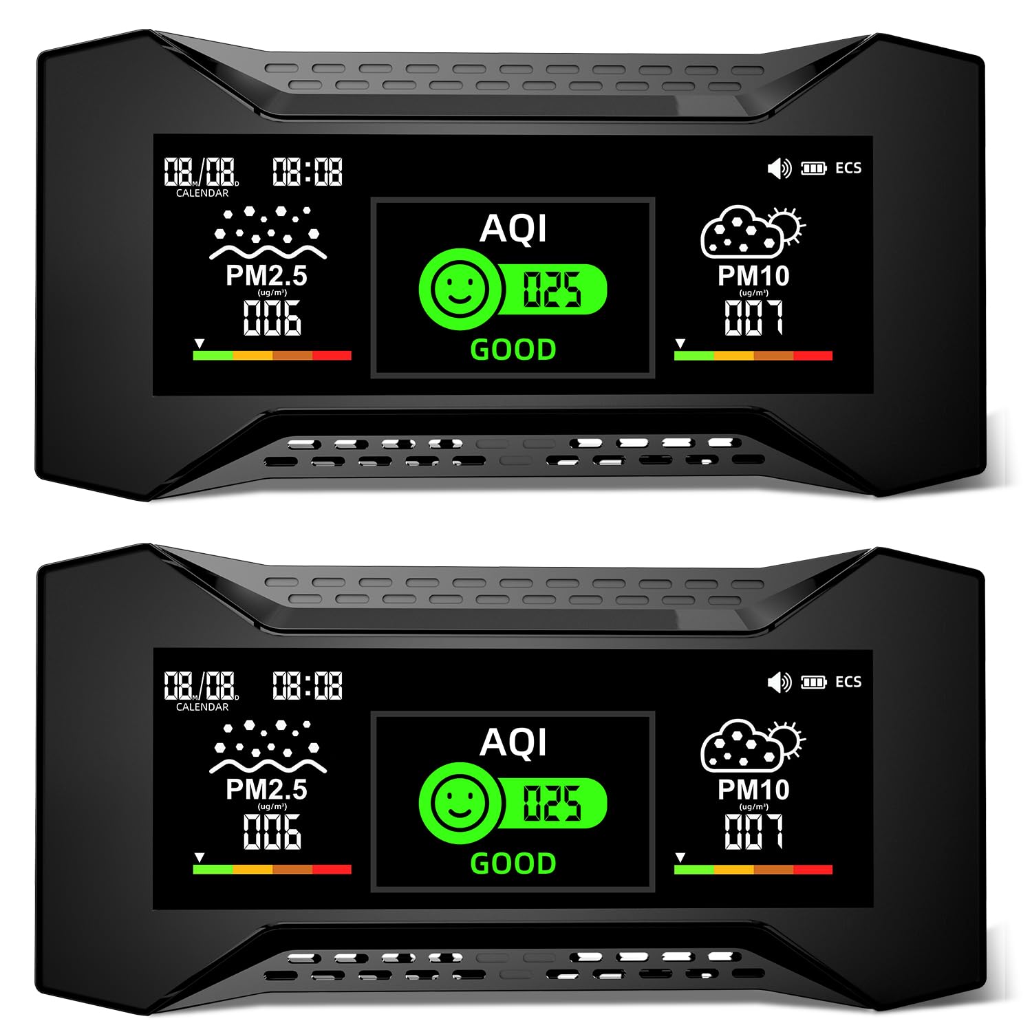 Misuratore di qualità dell'aria, misuratore di CO2 dell'aria interna con TVOC PM2.5 PM10 AQI HCHO Temp. Umidità AQI, monitor dell'aria e rilevatore di qualità dell'aria con sensore NDIR