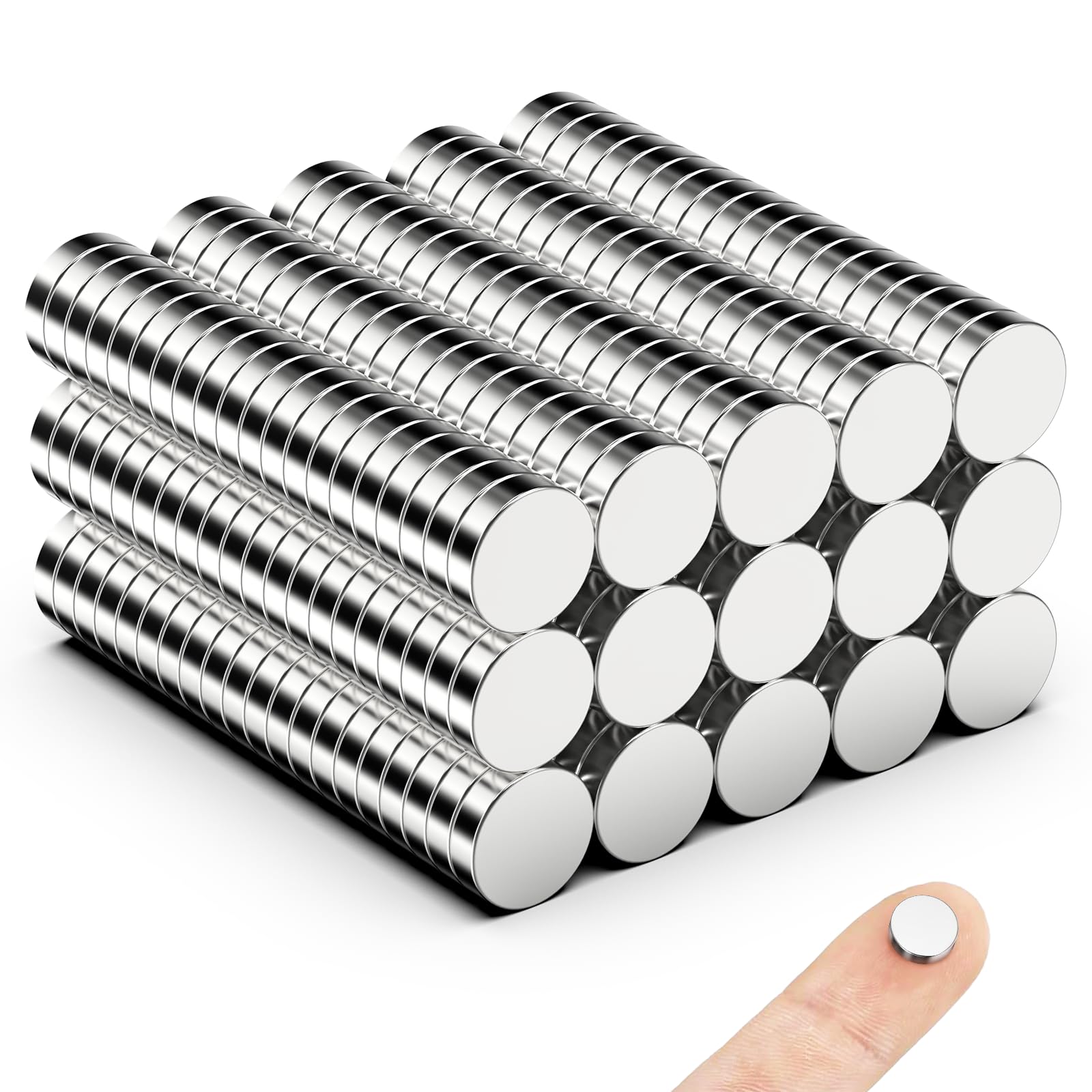 300 Pack Strong Magnets 8x2mm, Round Small Magnets for Fridge, 3D Printing, Whiteboard, Crafts, Office and DIY Project