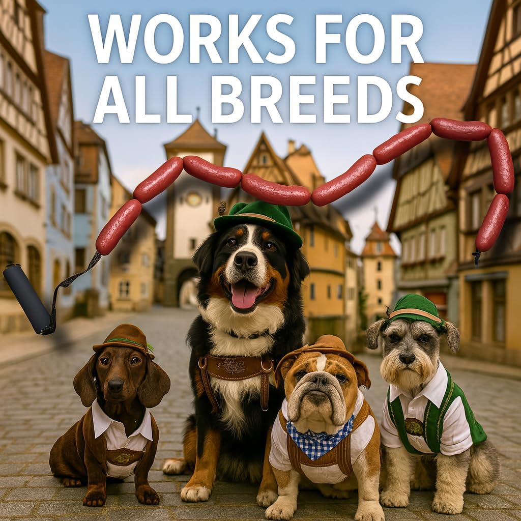 Oktoberfest Dog Hot Dog Sausage Wurst Funny Leash with Comfortable Padded Handle, Heavy Duty for Large, Medium, Small Dogs (Leash ONLY)