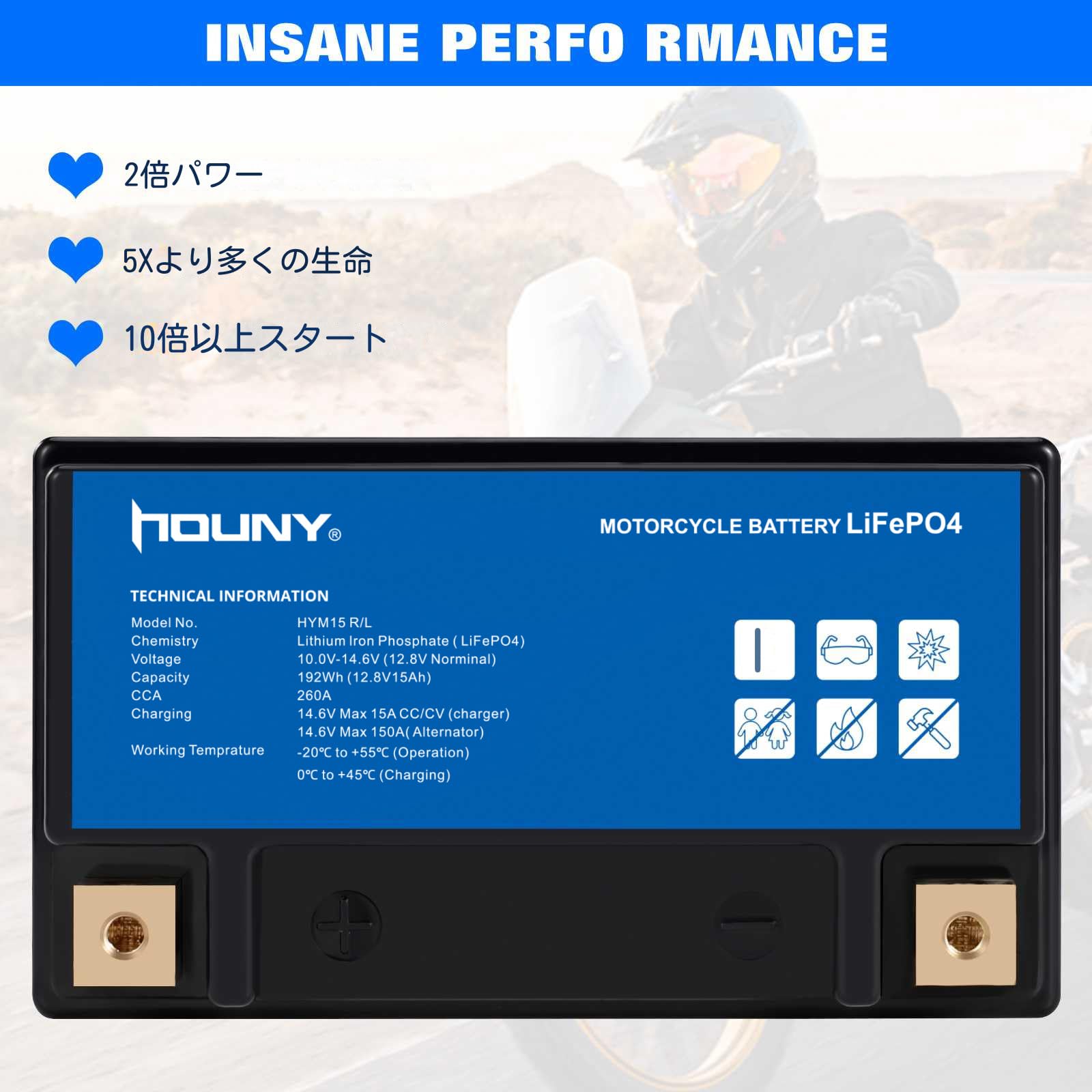 Amazon | 超軽量 バイク バッテリー リチウムイオン YTX12-BS / YTX14 