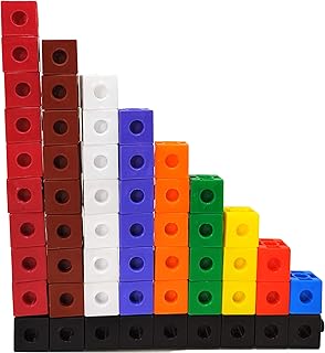 Pacote de 100 cubos de cores mistas. 10 cubos por 10 10 cores Tamanho de 2 cm 100 cubos de contagem interligados | Cubos de conexão | Cubos de encaixe.