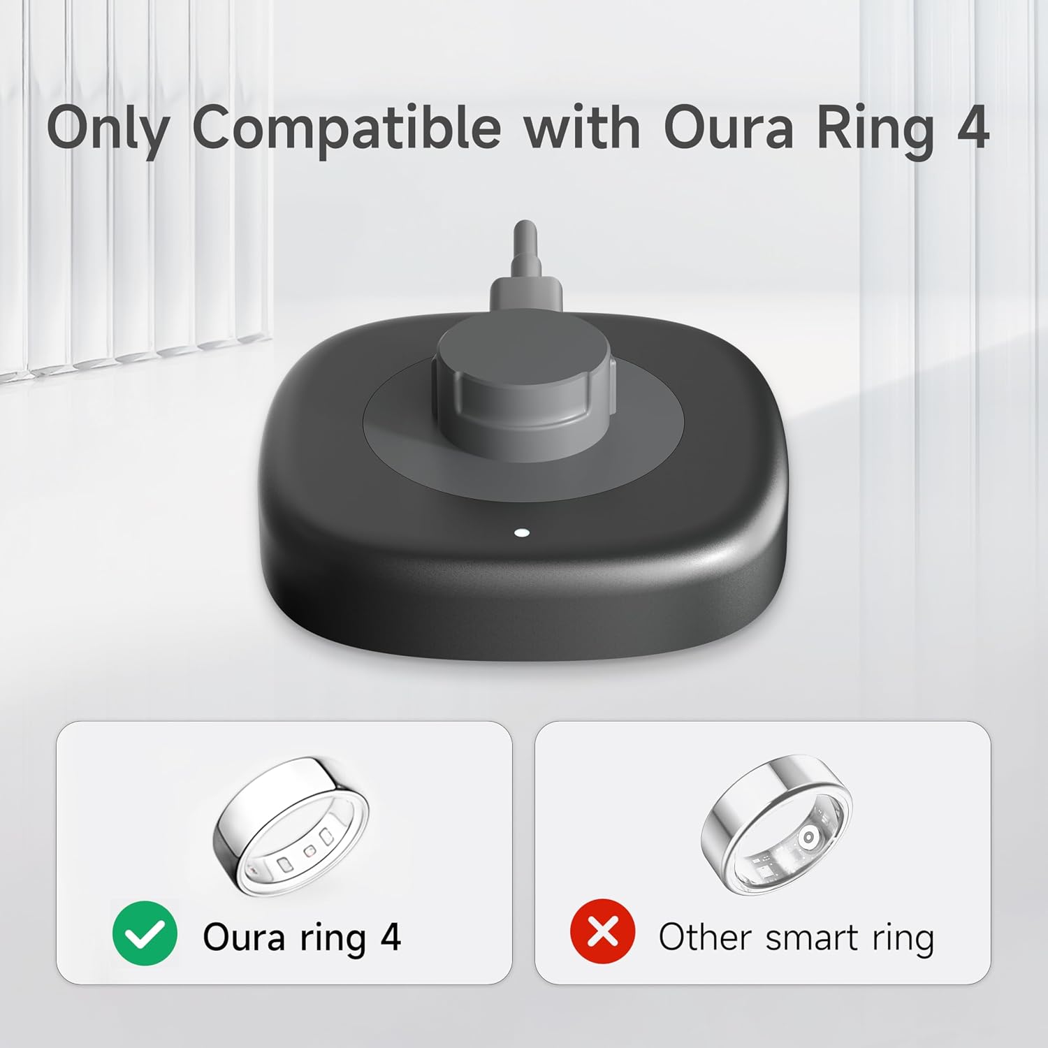 Charger Compatible with Ring Gen 4 Size 9，Fast Charging Dock with USB-C Cable