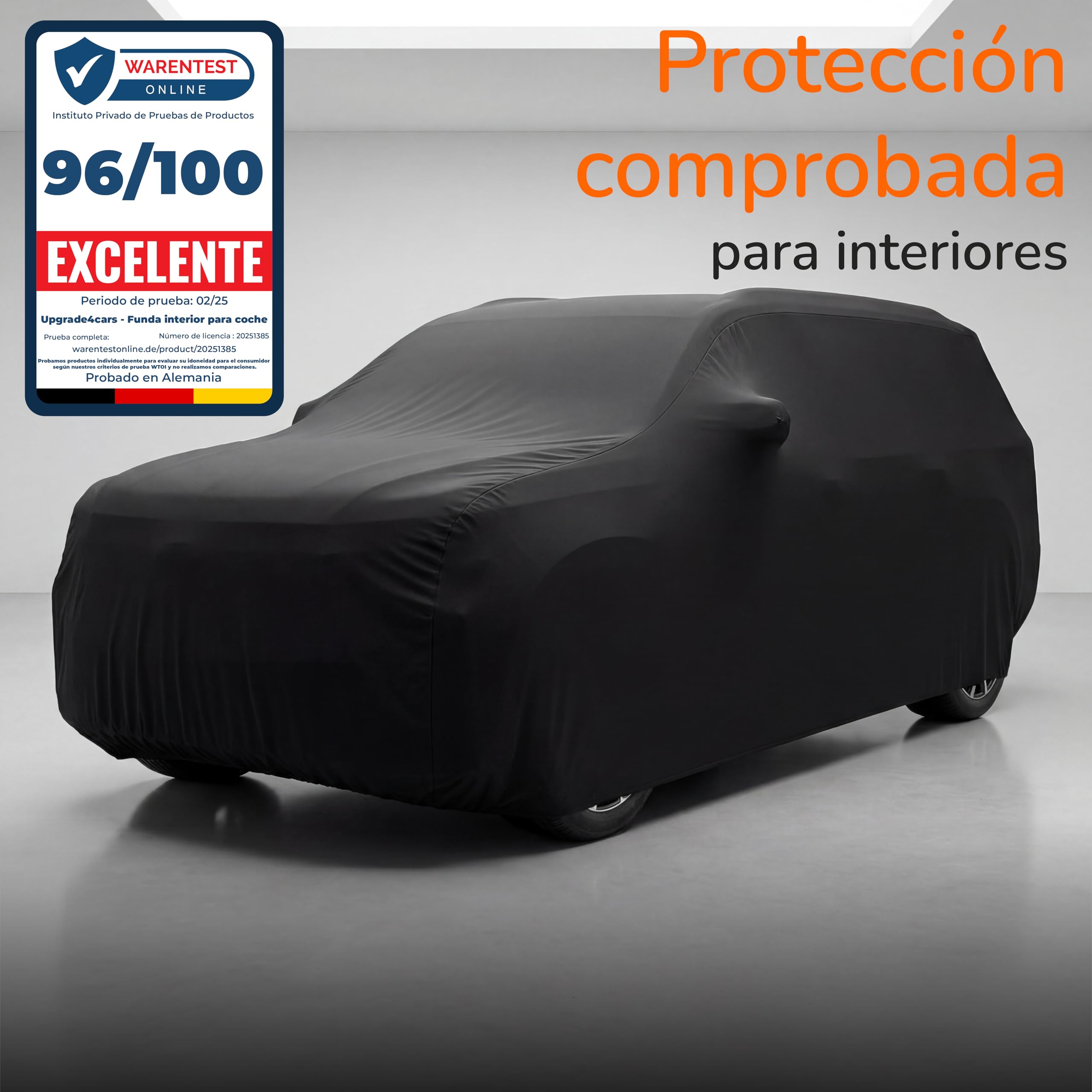 Upgrade4cars Funda Coche Interior Elastica | Cubierta Elástica de Tela para Auto en Negro | Tamaño SUV - M (450-480 cm)