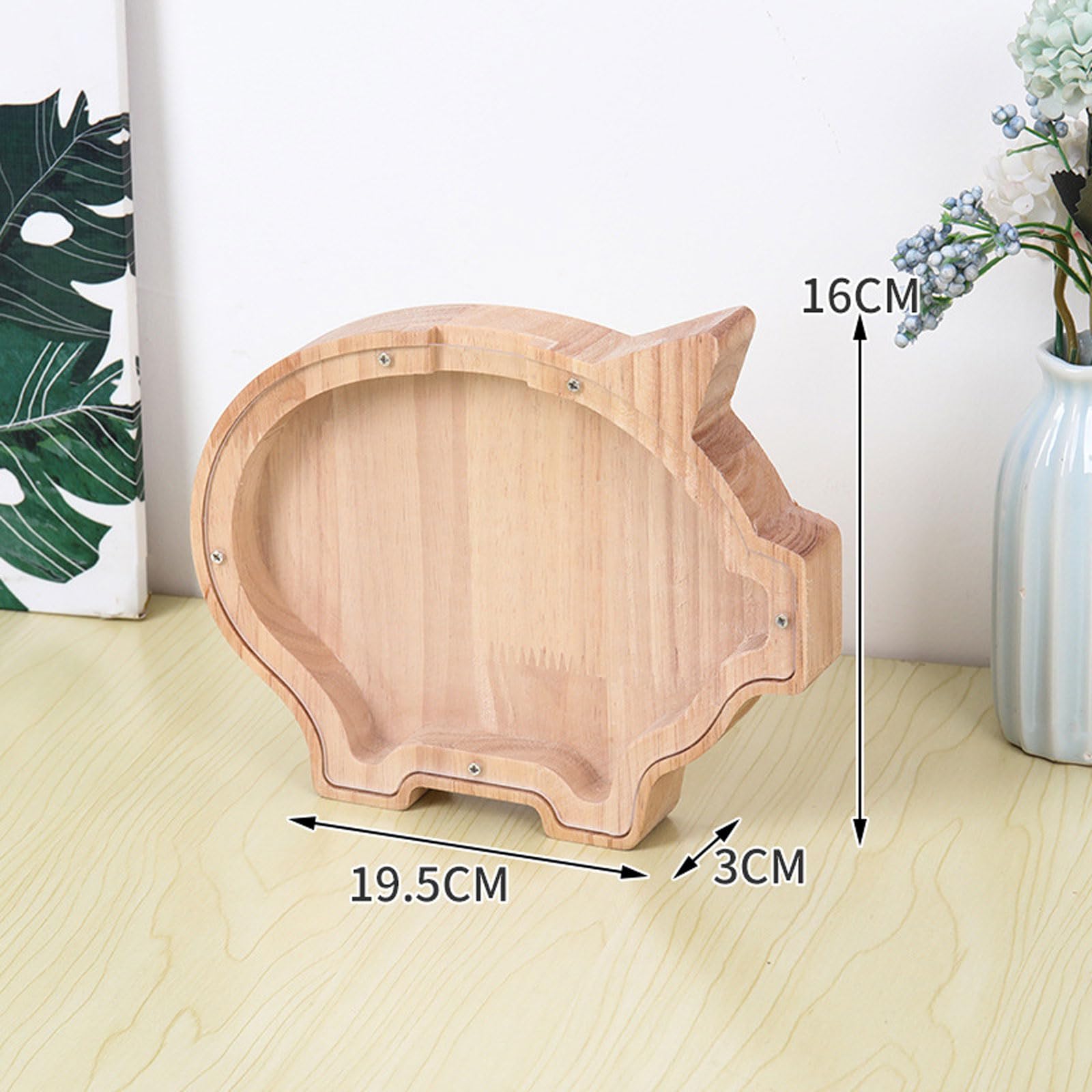 Tirelire Tirelire Animaux en Bois, Acrylique Transparent, Tirelire en Bois pour Enfants, décoration de Maison Mignonne, Cadeau d'anniversaire pour Enfants Tirelire Billet