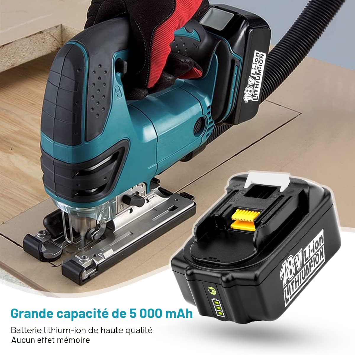 Lot de 4 Batteries de Rechange pour Makita 18V 5,0Ah Li-ION | Compatible BL1860B BL1860 BL1850 BL1850B BL1840B BL1840 BL1830B LXT-400 194204-5 194205-3