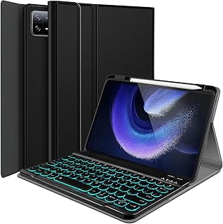 Backlit Keyboard Case for Xiaomi Mi Pad 6/Mi Pad 6 Pro (11-Inch, 2023 Model), 7 Colors Backlight Detachable Wireless Keyboard Protective Cover Case for 11” Xiaomi Mi Pad 6/Mi Pad 6 Pro 2023