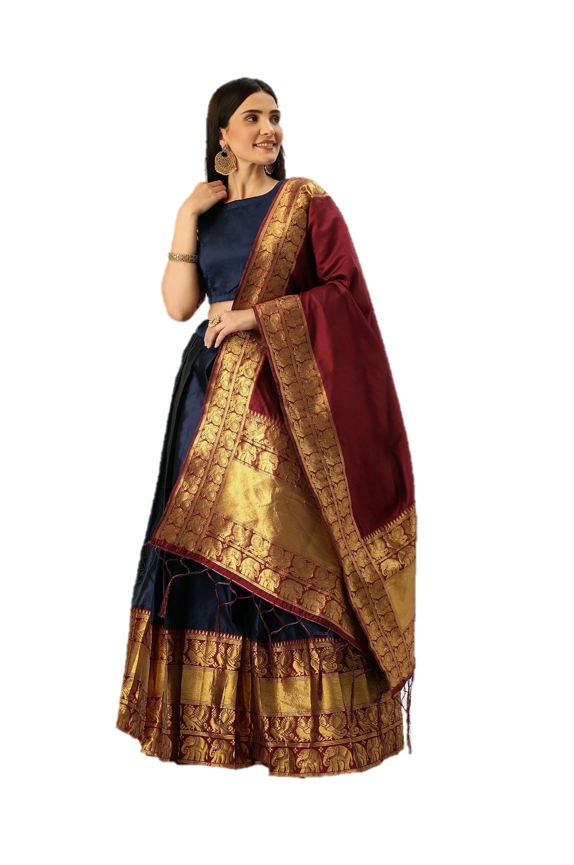 HSD Lehenga Choli mit Dupatta Indische Hochzeit Party Wear Lehenga für Frauen komplett genäht