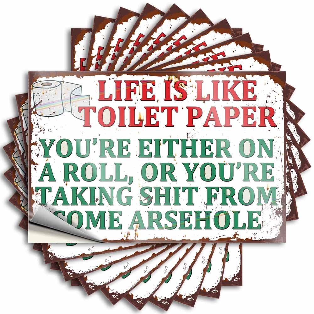 Assorted Decal, Bar Room Decor Designer Life Like Toilet Paper | Funny Quote Race Decals(12X18CM)