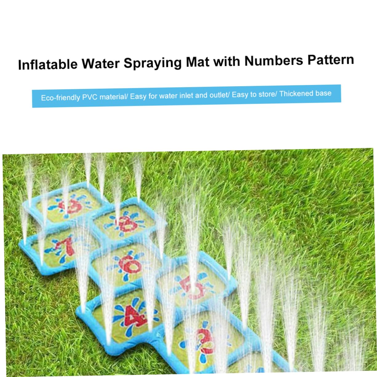 Aufblasbare Wassersprühmatte Mit Zahlen 1-9 Für Kinder – Outdoor Wasserspielmatte Zum Spielen Und Lernen Im Sommer Fördert Motorik Und Zahlenverständnis