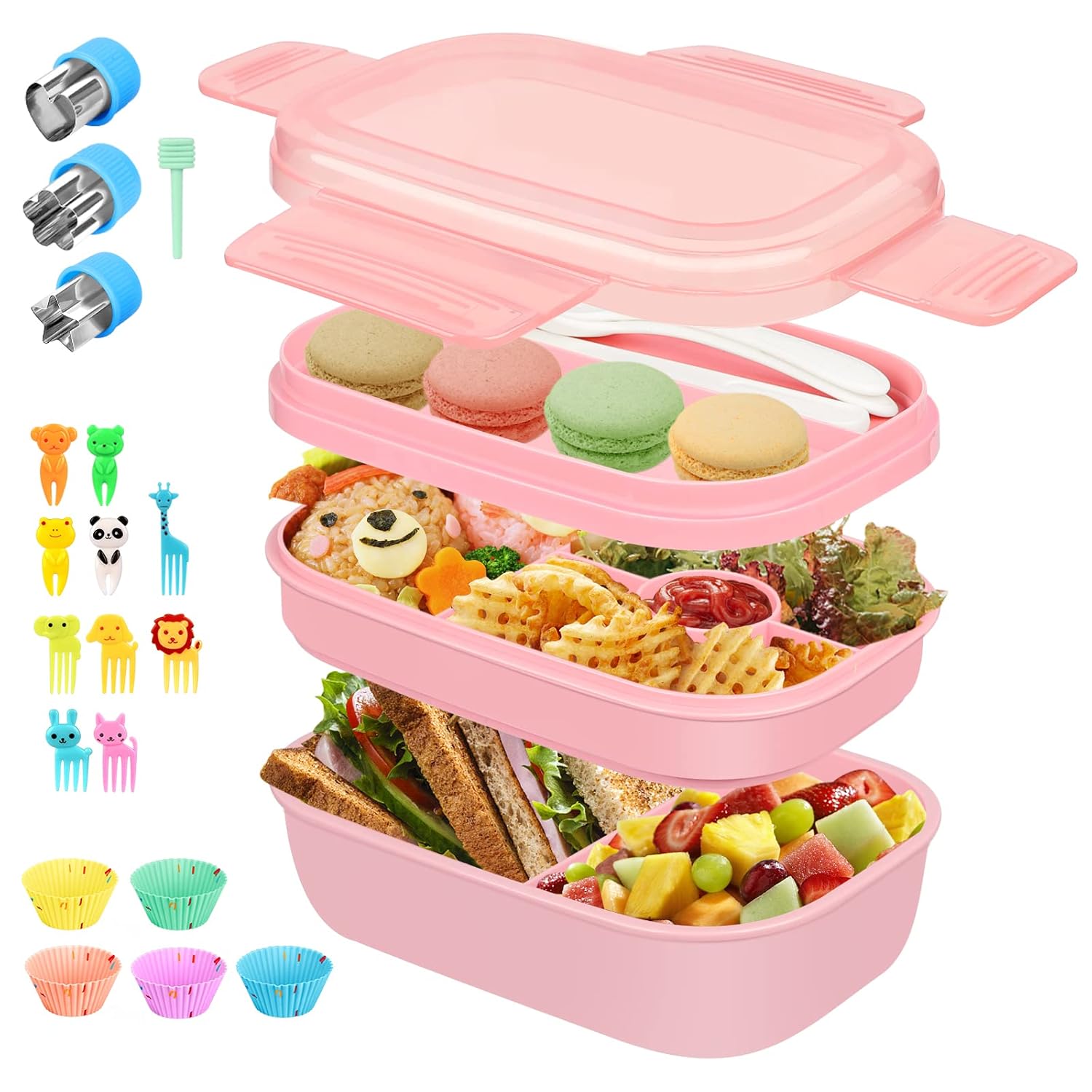 Buy LEITAO Bento Box Lunch Box Kit, 3 Stackable Bento Lunch Containers