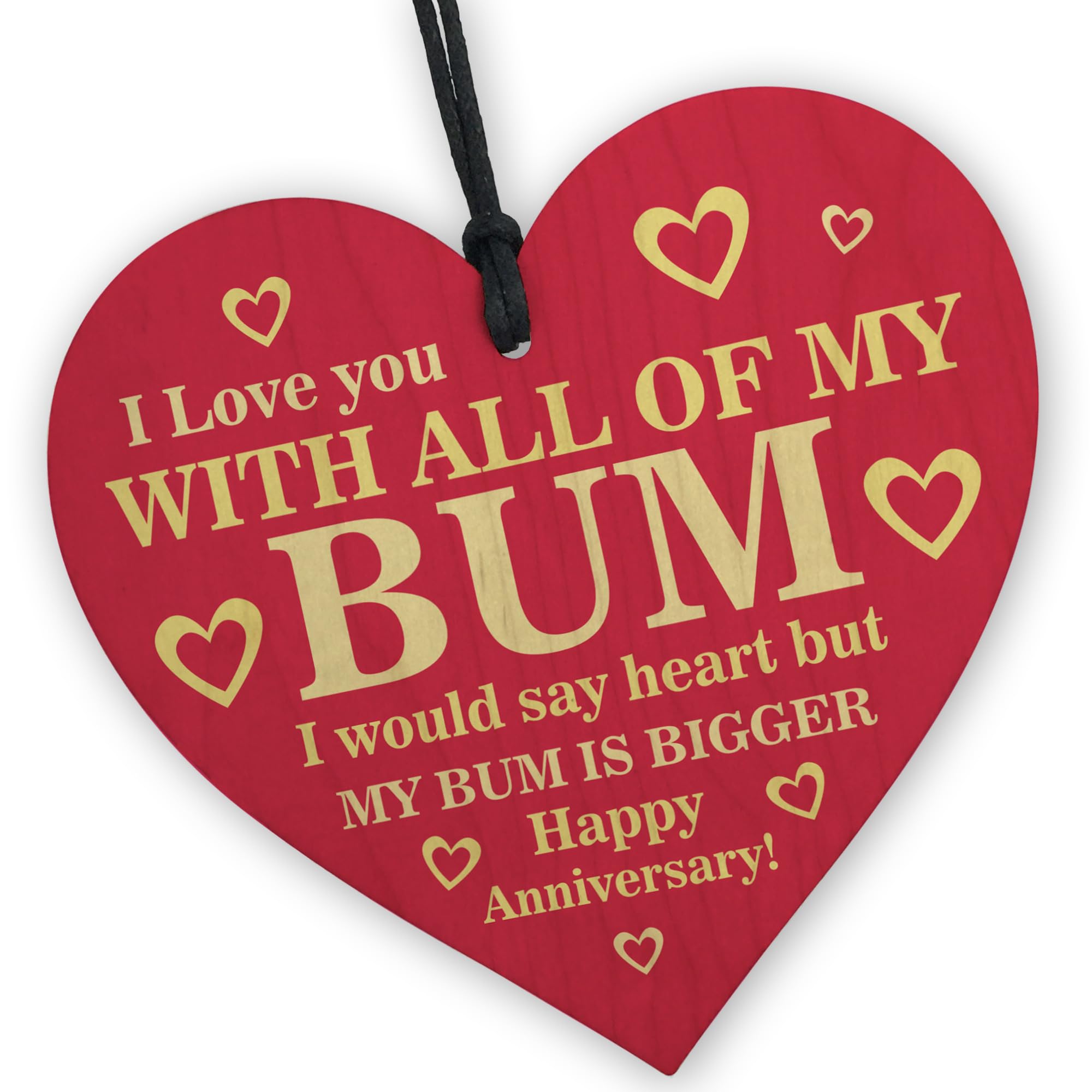 Red Ocean Funny Joke Anniversary For Him Her Hanging Heart Plaque Husband Boyfriend Funny For Him Anniversary Present