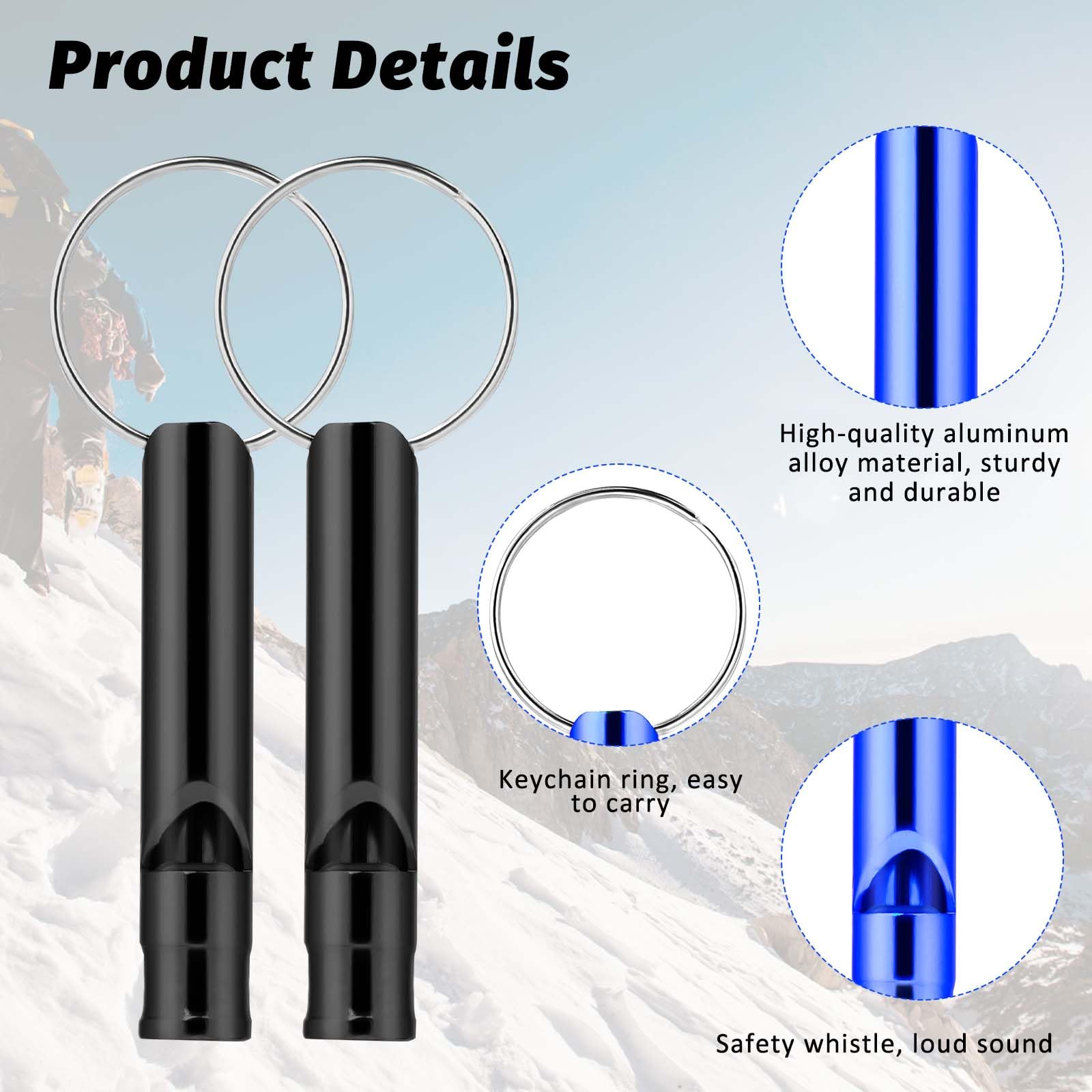 Giantree Gwizdek sygnalizacyjny, 12 sztuk, gwizdek awaryjny, z breloczkiem do kluczy, aluminiowy, gwizdek o wysokiej decybeli, na wędrówki, trening, kemping, ratowanie życia w nagłych przypadkach