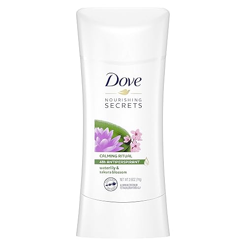 Dove Nourishing Secrets - Desodorante antitranspirante en barra para mujeres, Waterlily & Sakura Blossom, para 48 horas de protección contra el