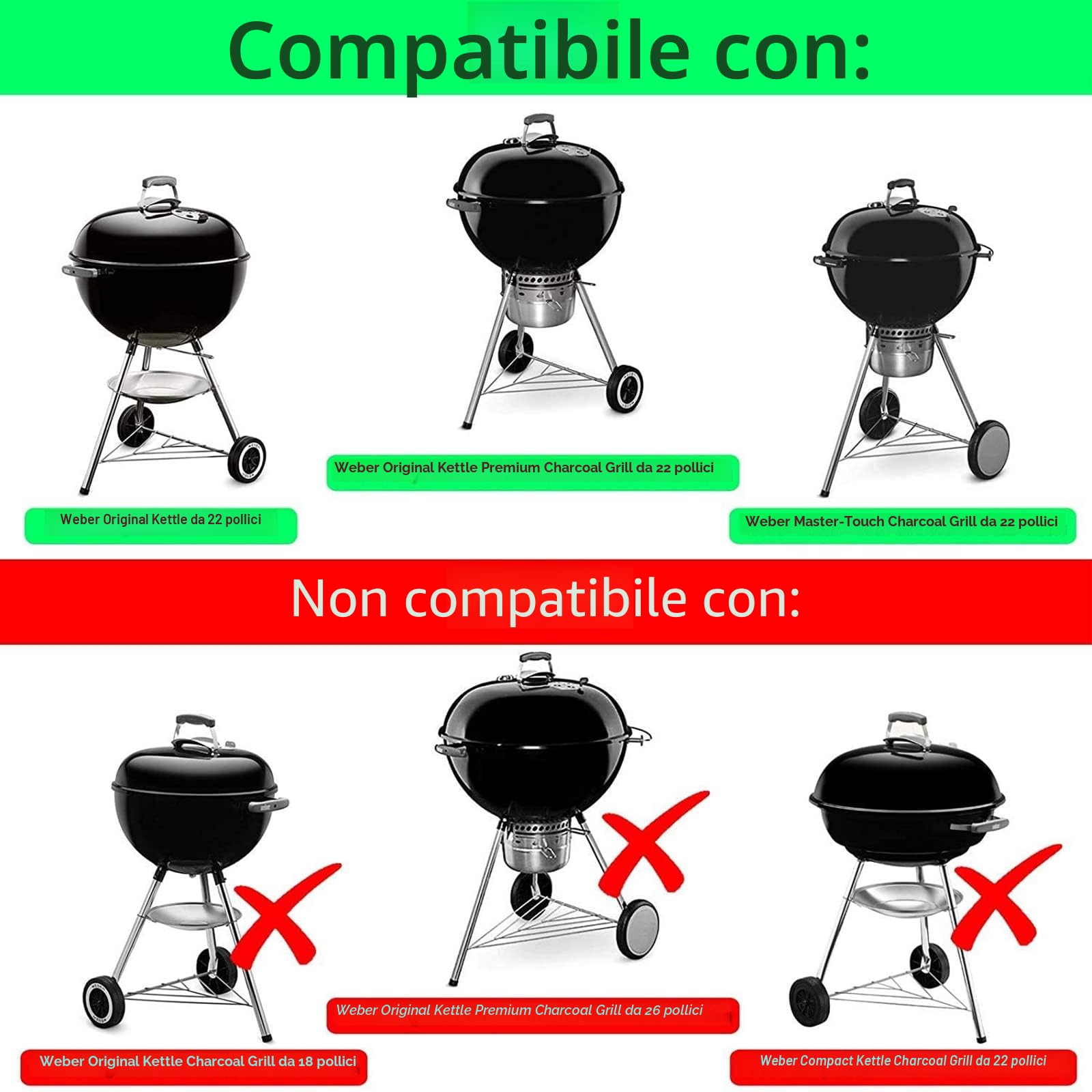 BBP Carbono ® Tavolo per Barbecue a Carbone con Vassoio Ausiliario Accessorio Valido per