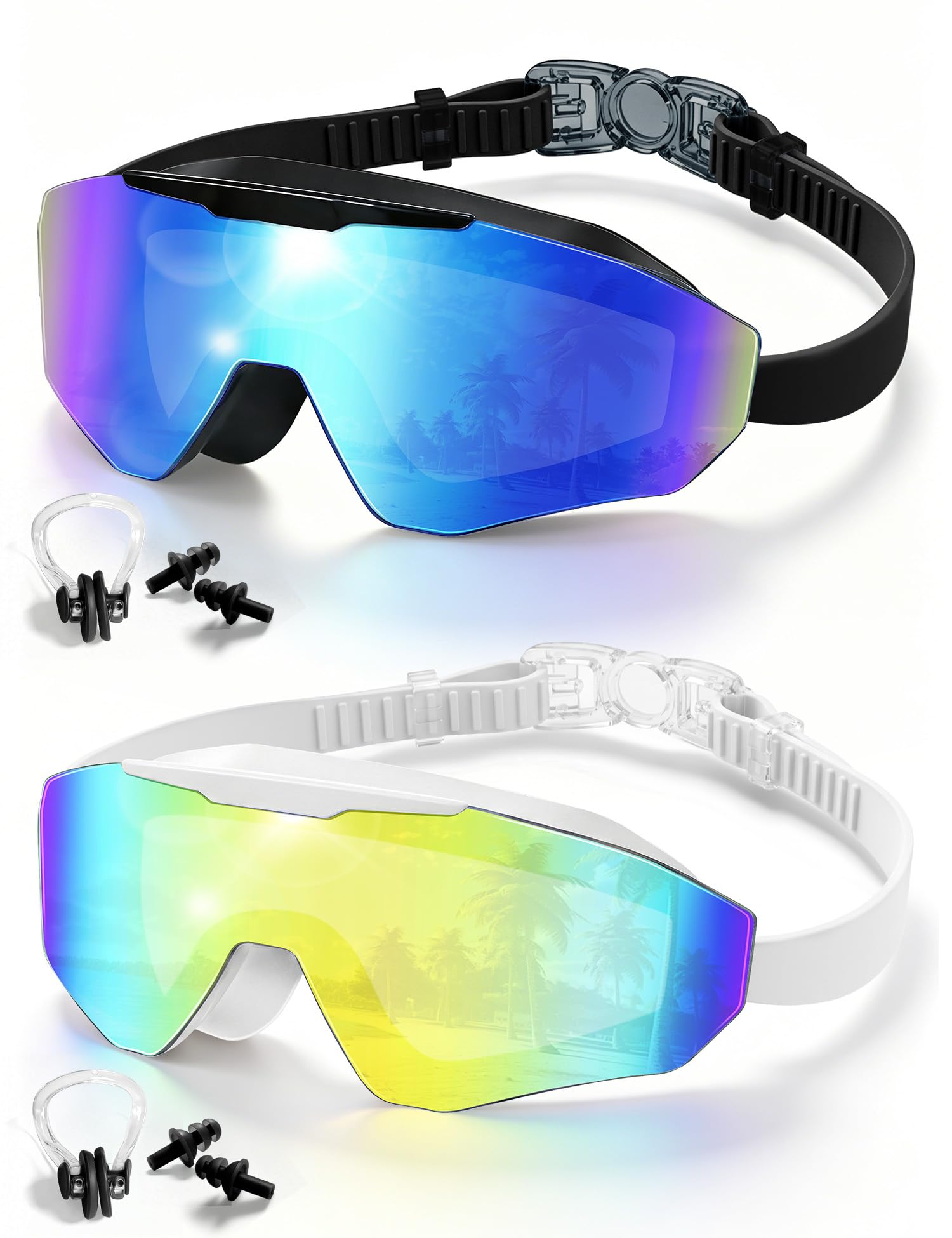 Swim Goggles for Kids 6-16,2 Pack Childrens Goggles Swimming Anti-Fog Lens