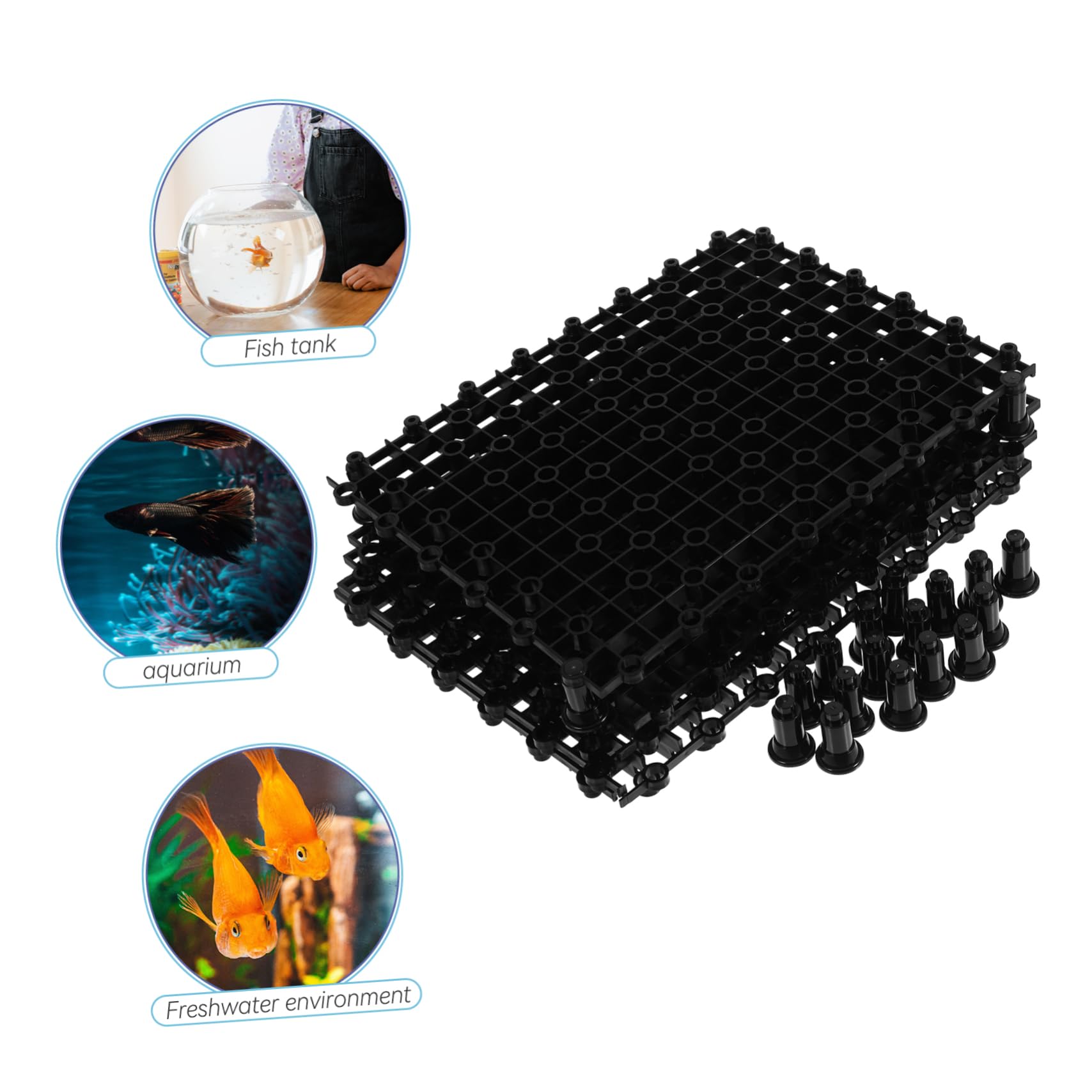 Aquarium Bodenfilterplatte Aus PVC Für Fischtanks Multifunktion Wasserdurchlässig Mit Nagelset