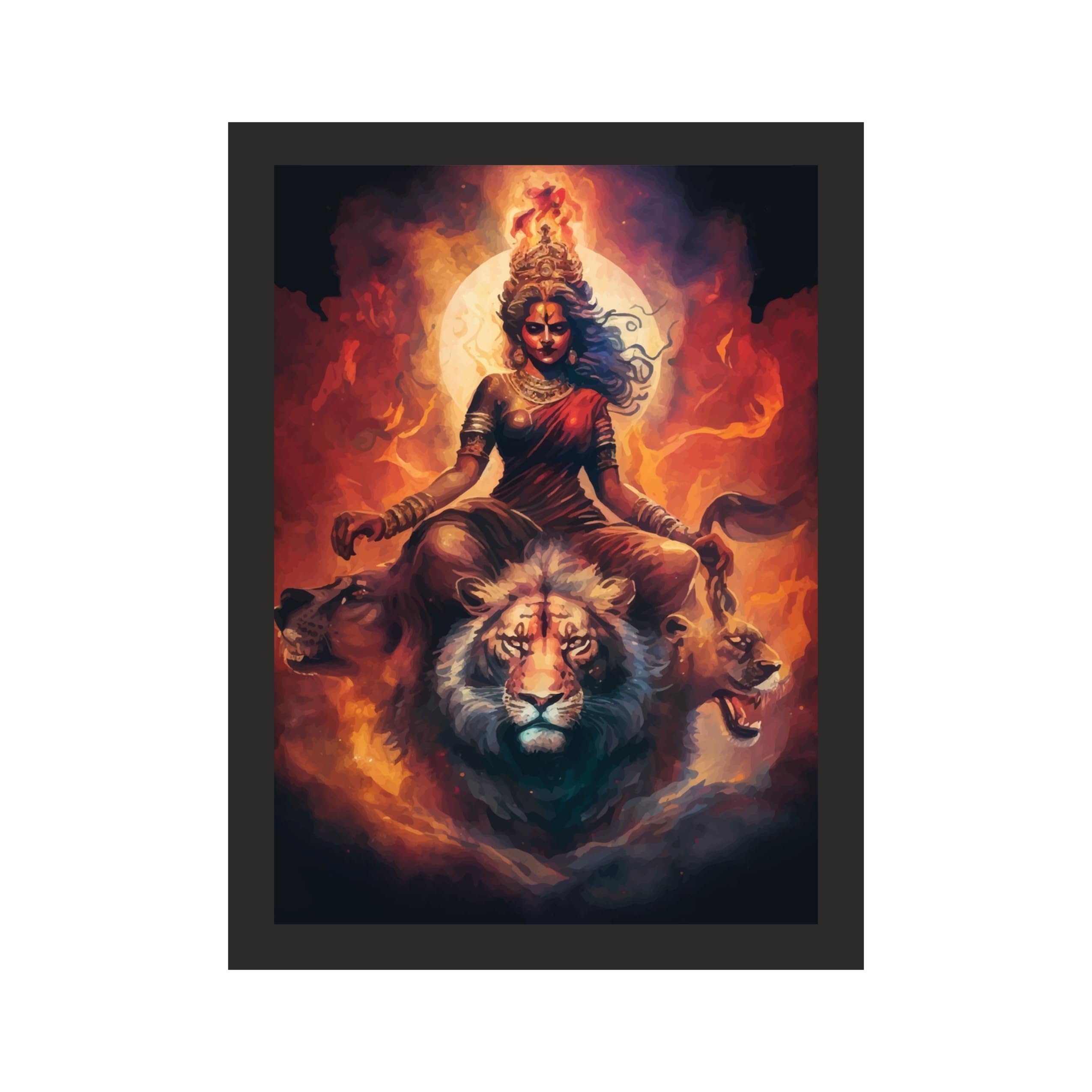 Grand Maa Durga Fire Rider: 36x48