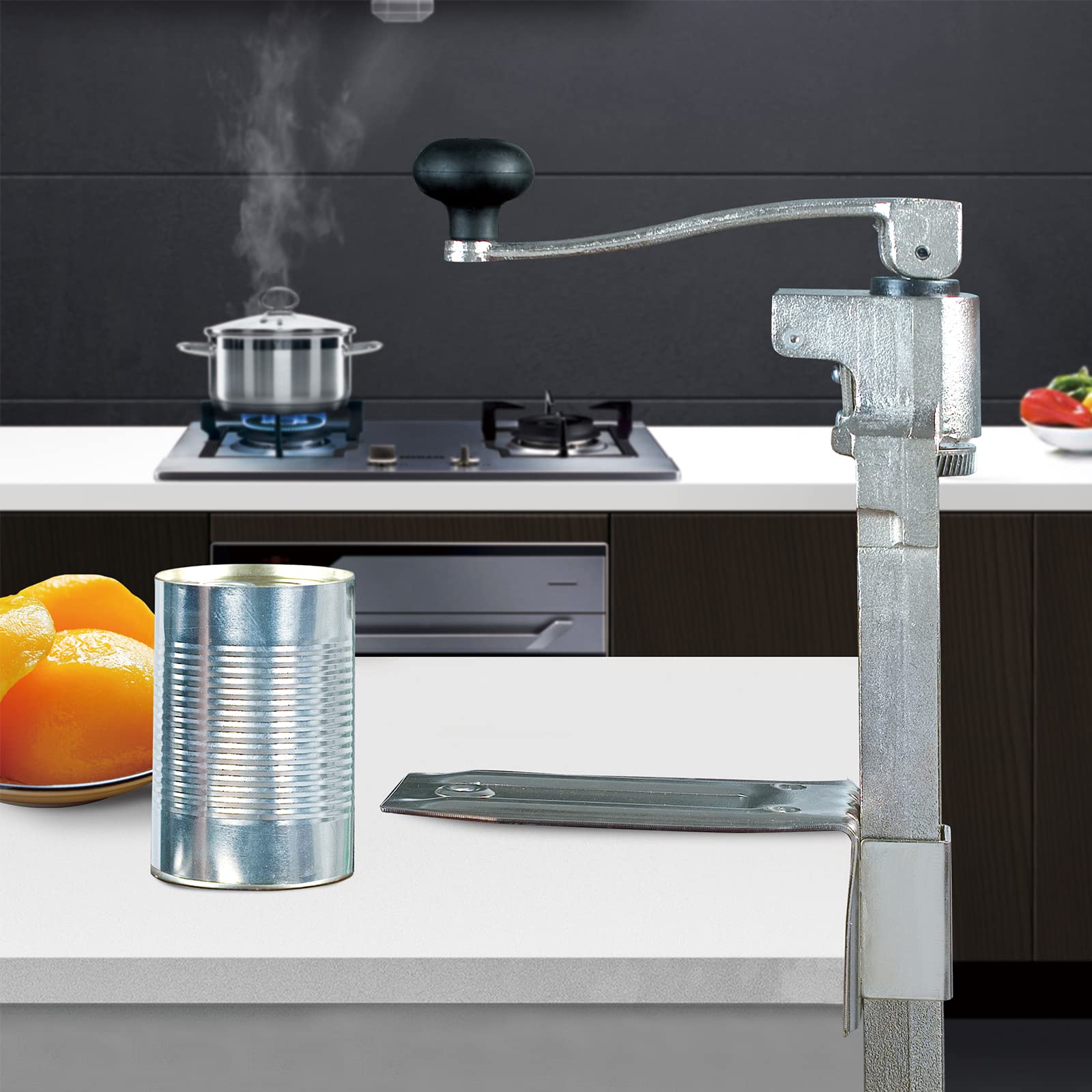 MYTASUY Manual Can Opener Commercial Grade with Stainless Steel Blade, Carbon Steel Pallet, Can Opener Table Mount Heavy Duty Restaurant Professional for Cans Up to 11" Tall