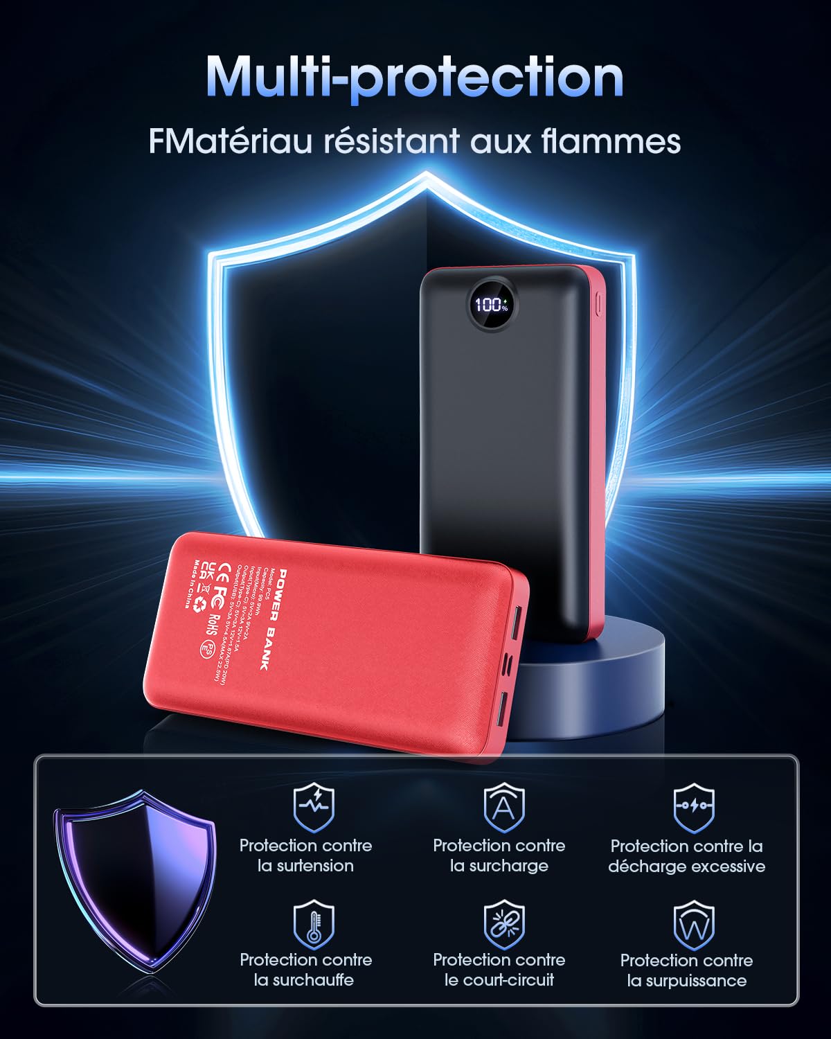 Batterie Externe 50000mAh Charge Rapide 22.5W