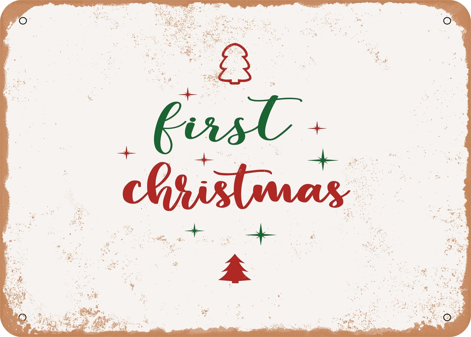 Metal Sign - First Christmas - Vintage Look Sign home decor