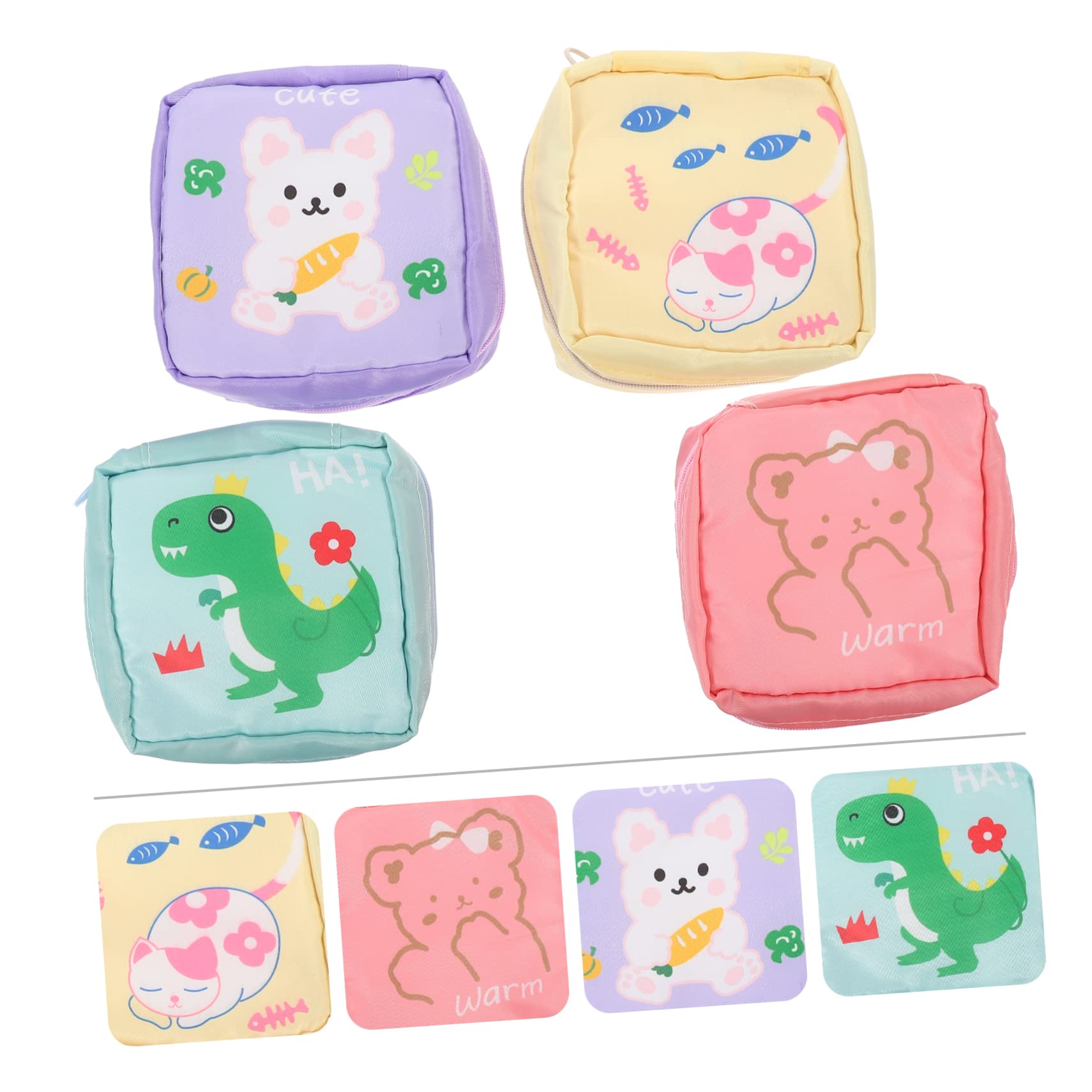 4 Set Borsa Cosmetici Portatile Sacchetti Per Assorbenti Igienici Con Design Animali Per Sanitary Pad E Accessori Femminili Pratico E Multifunzionale Per Ufficio E 4 Pezzi * 4