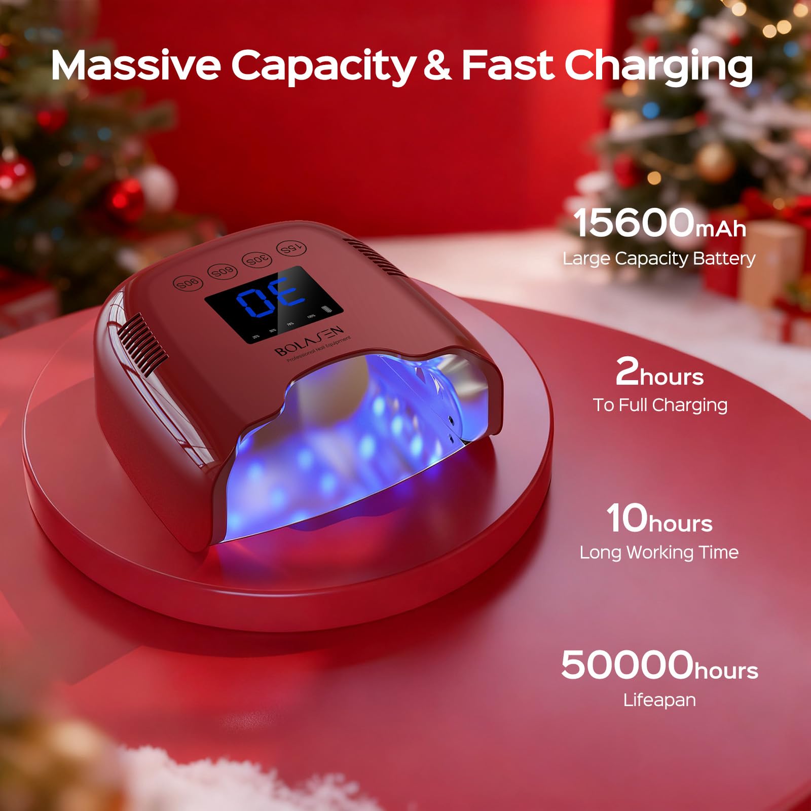 Amazon | BOLASEN 限定版 コードレス 充電式 UV LED ネイルランプ