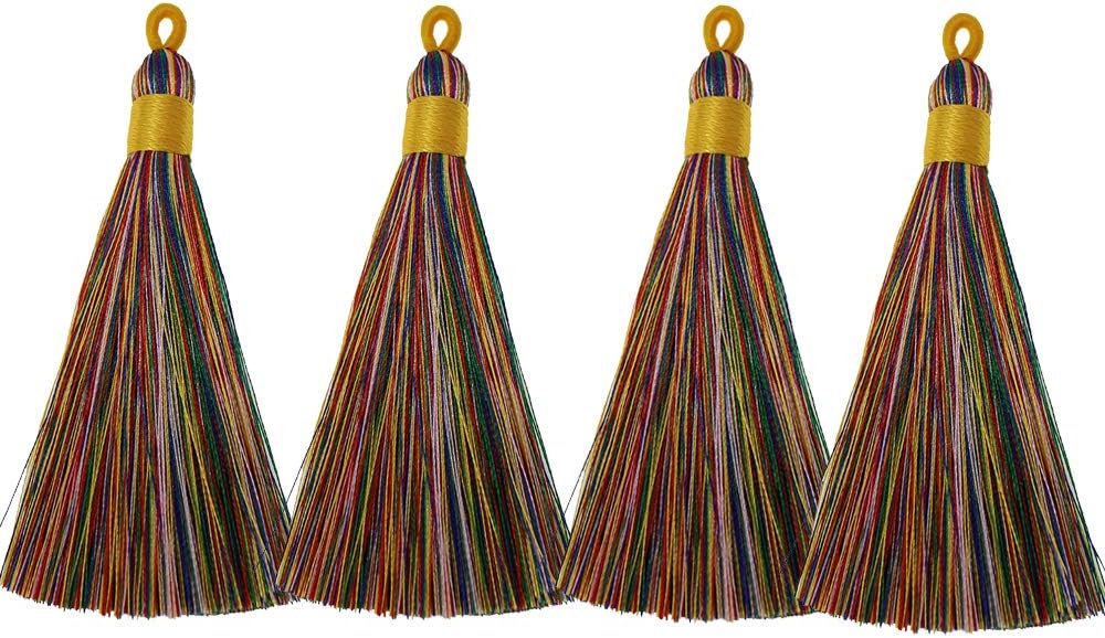 3.7 inch Craft Silk Mala Tassels Assortment 30pcs Keychain Handmade Decorative Tassels for Bookmark,Bracelet,Earring,Sewing,Bag Charms & DIY Jewelry Making