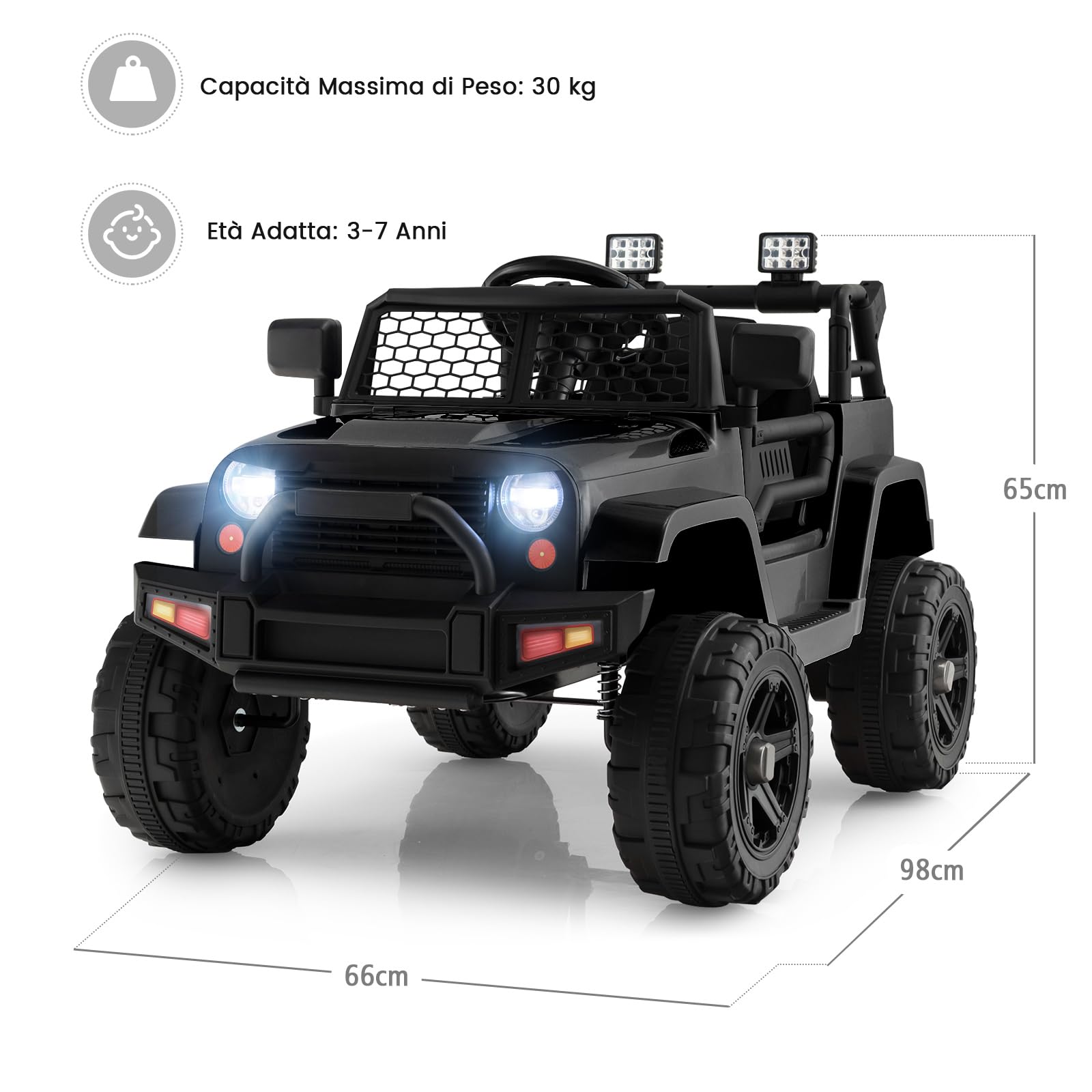 RELAX4LIFE Quad Eléctrico Infantil 12V Con Velocidad Ajustable (2.2-4.3 Km/h), Luces LED Y Música, Para Niños De 3 A 8 Años (Rosa)